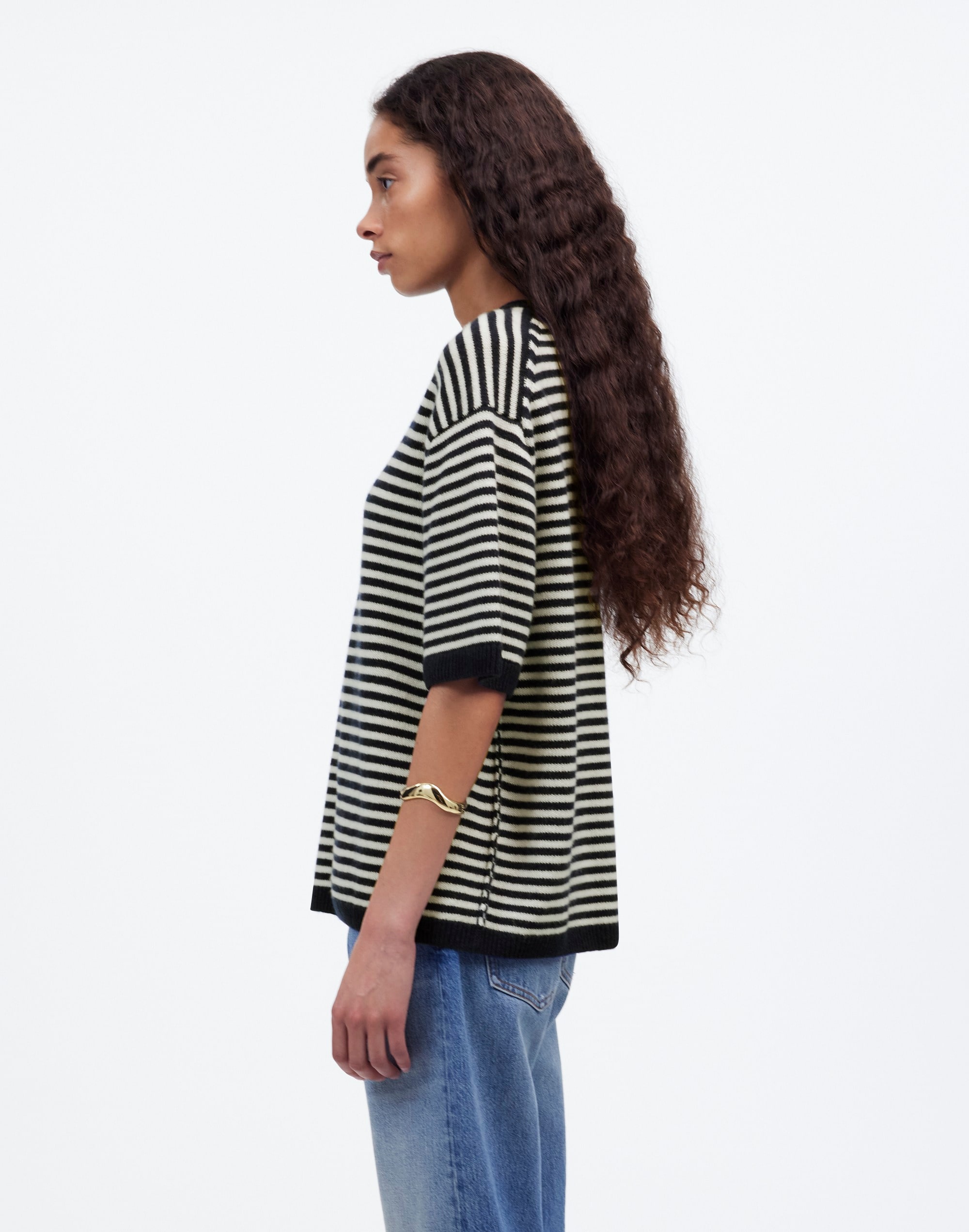 Relaxed Cashmere Sweater Tee Stripe | Madewell