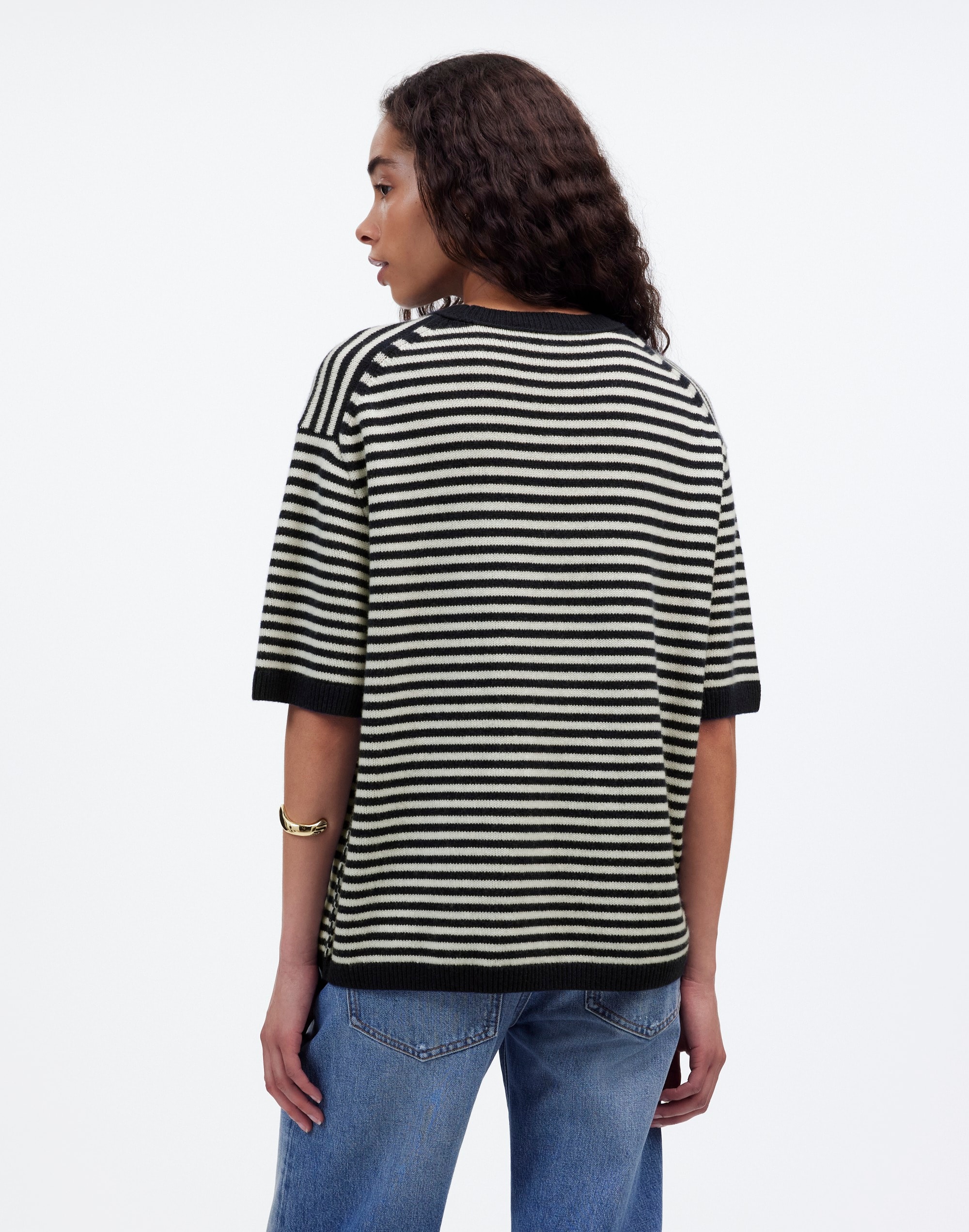 Relaxed Cashmere Sweater Tee Stripe | Madewell