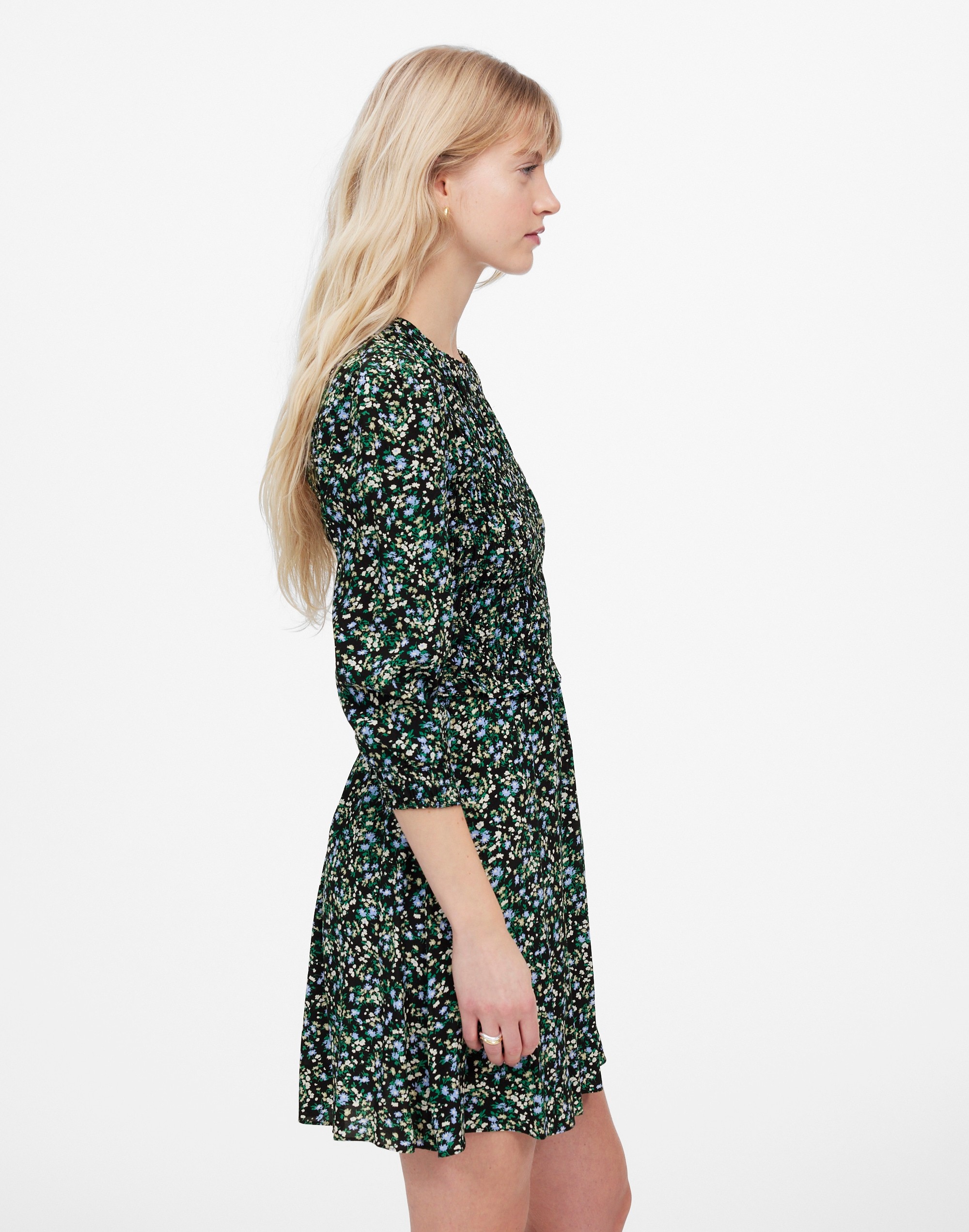 Smocked Mini Dress Floral | Madewell