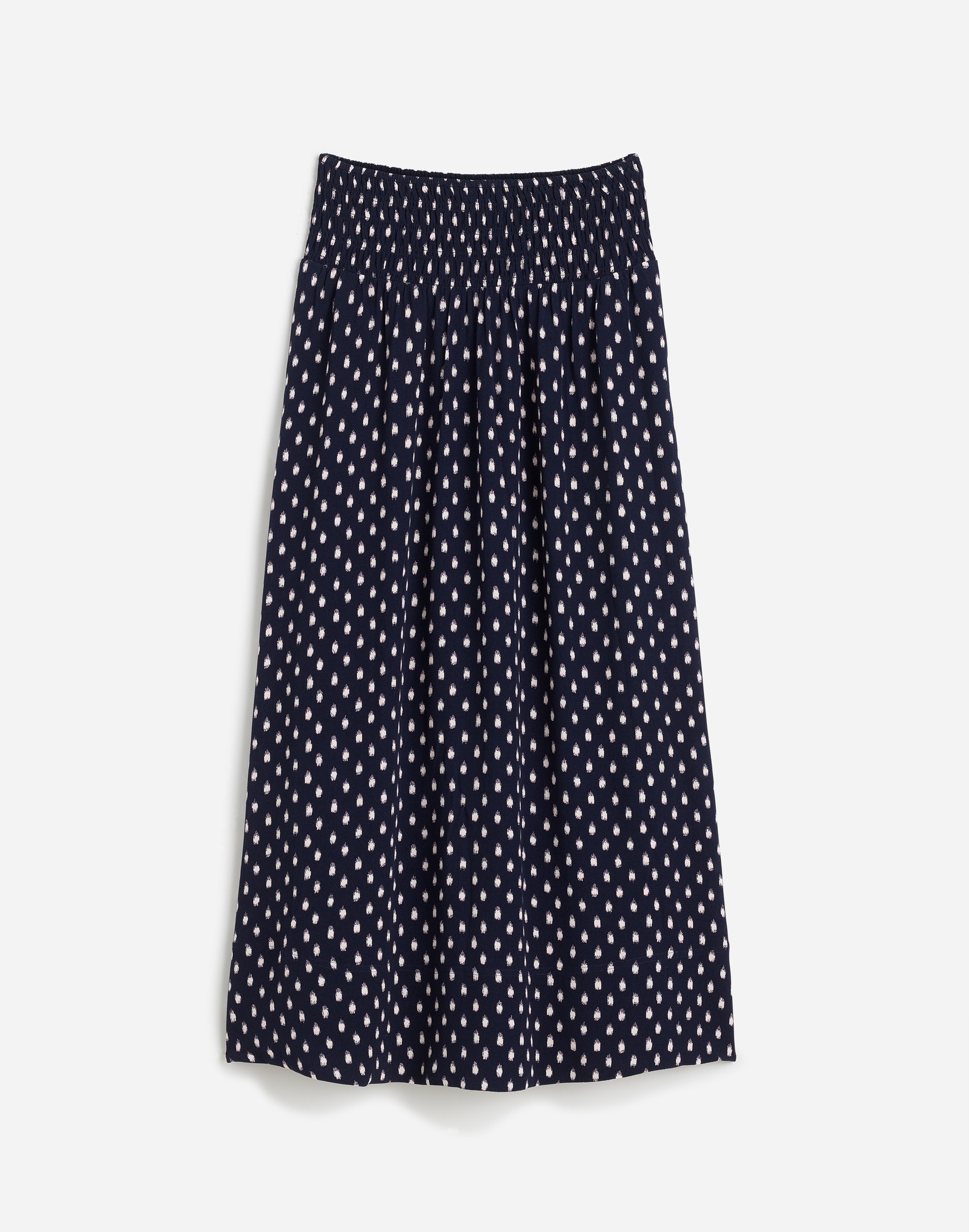 Smocked-Waist Midi Skirt Shibori Dot Print | Madewell