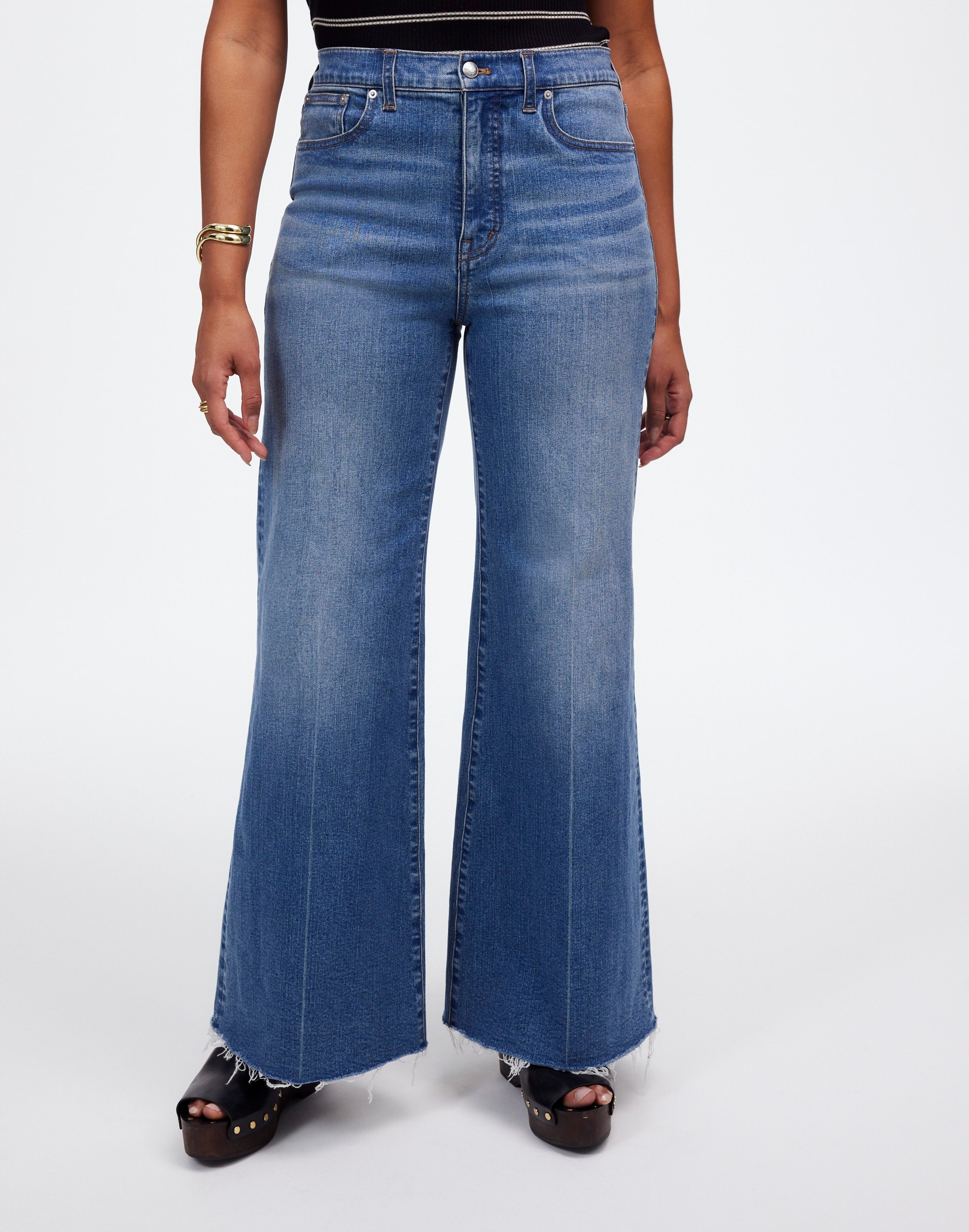 Curvy Flared Wide-Leg Jeans Oneida Wash | Madewell