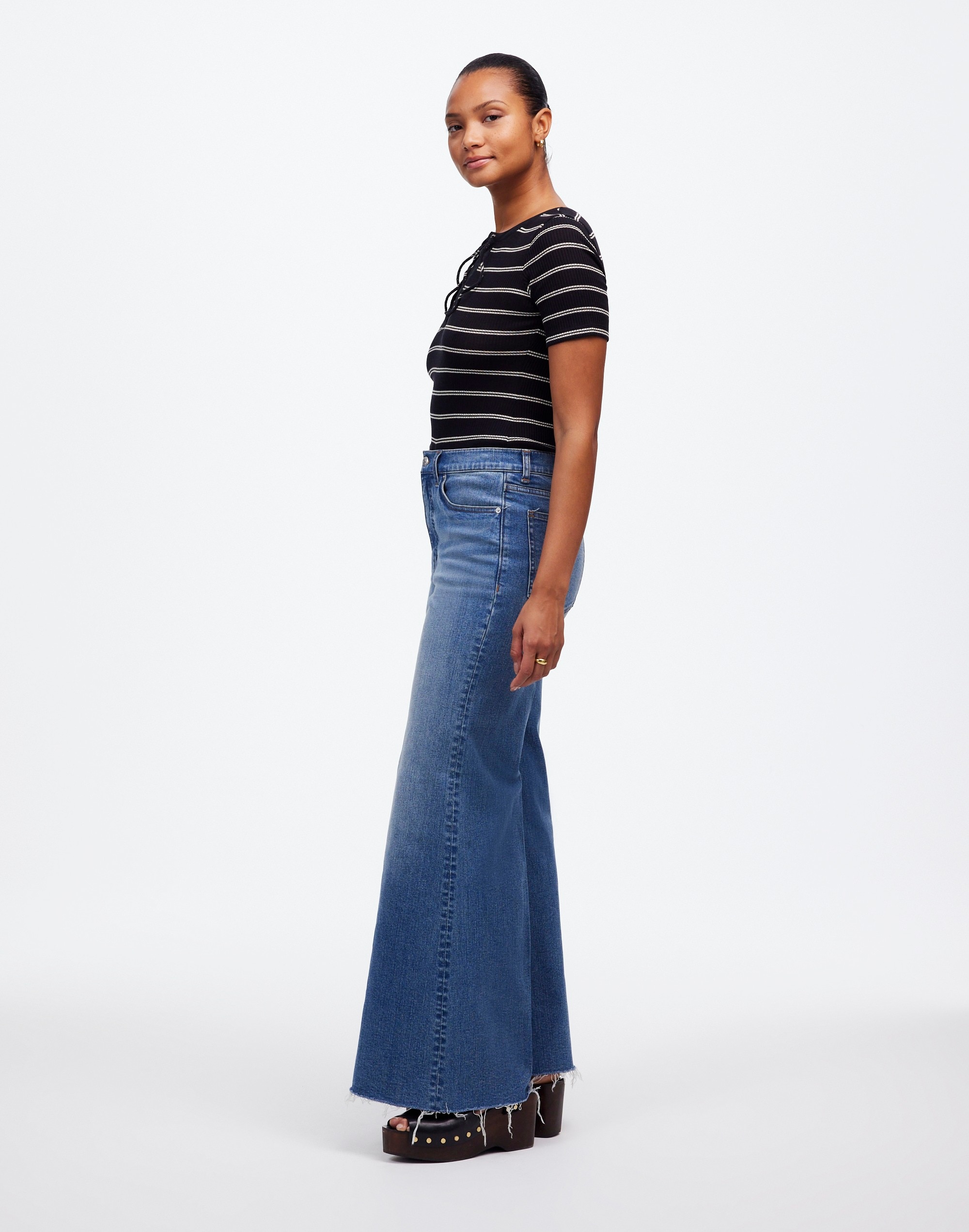 Curvy Flared Wide-Leg Jeans Oneida Wash | Madewell