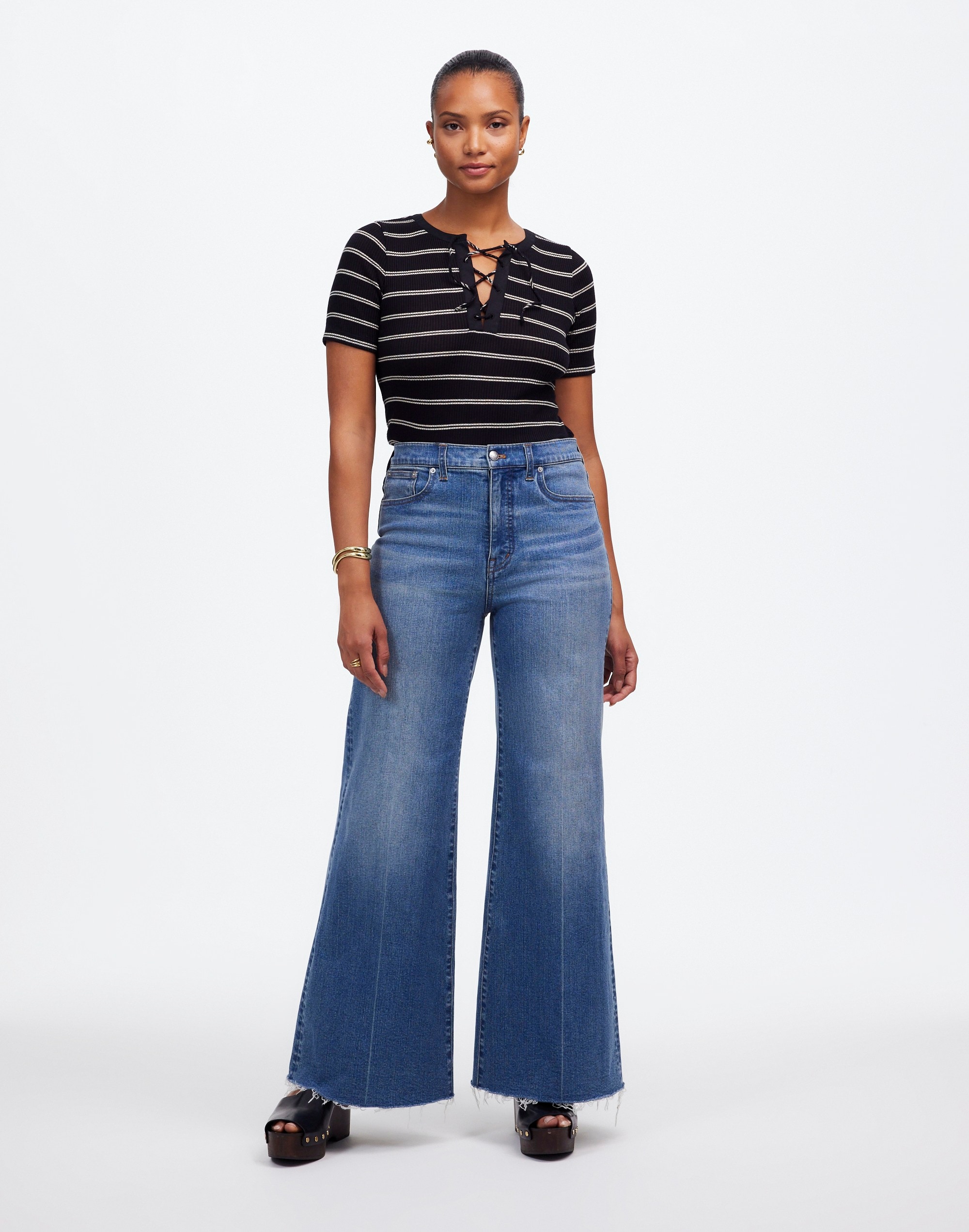 Curvy Flared Wide-Leg Jeans Oneida Wash | Madewell