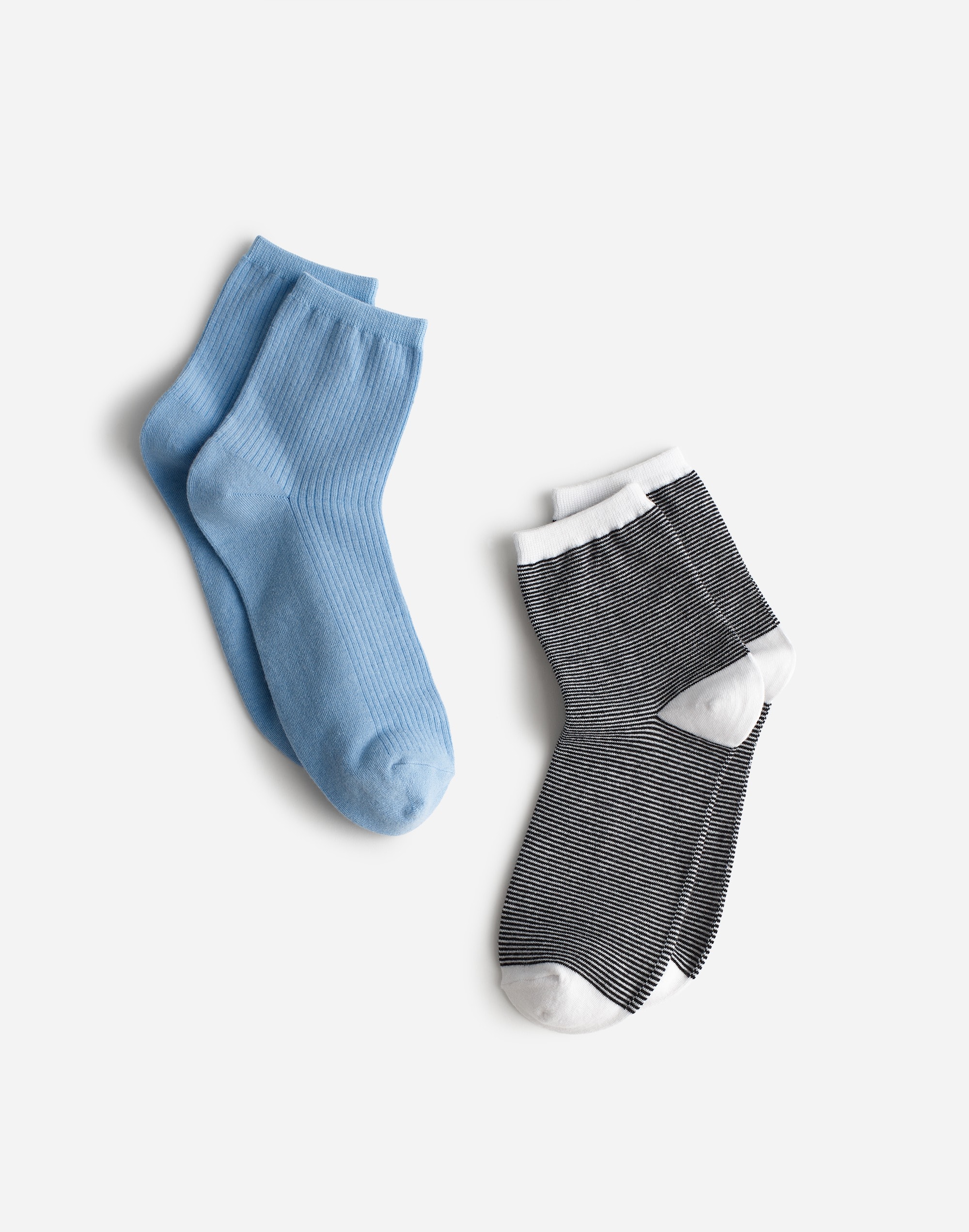 Two-Pack Pinstripe Ankle Socks | Madewell