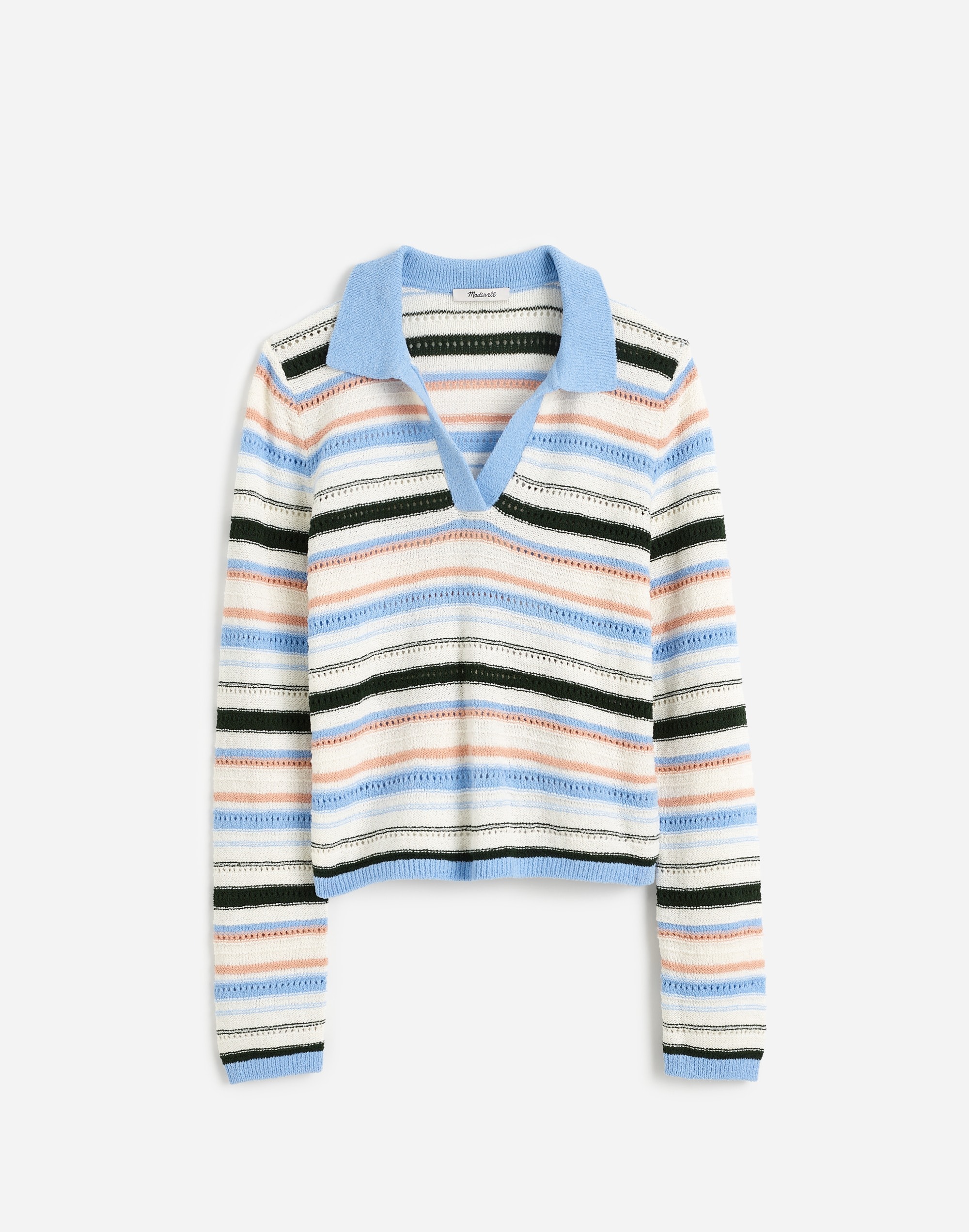 Textural-Stitch Johnny Collar Sweater | Madewell