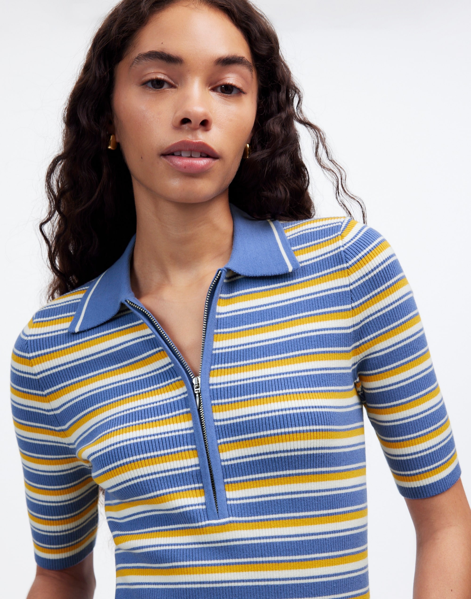 Half-Zip Johnny-Collar Polo | Madewell