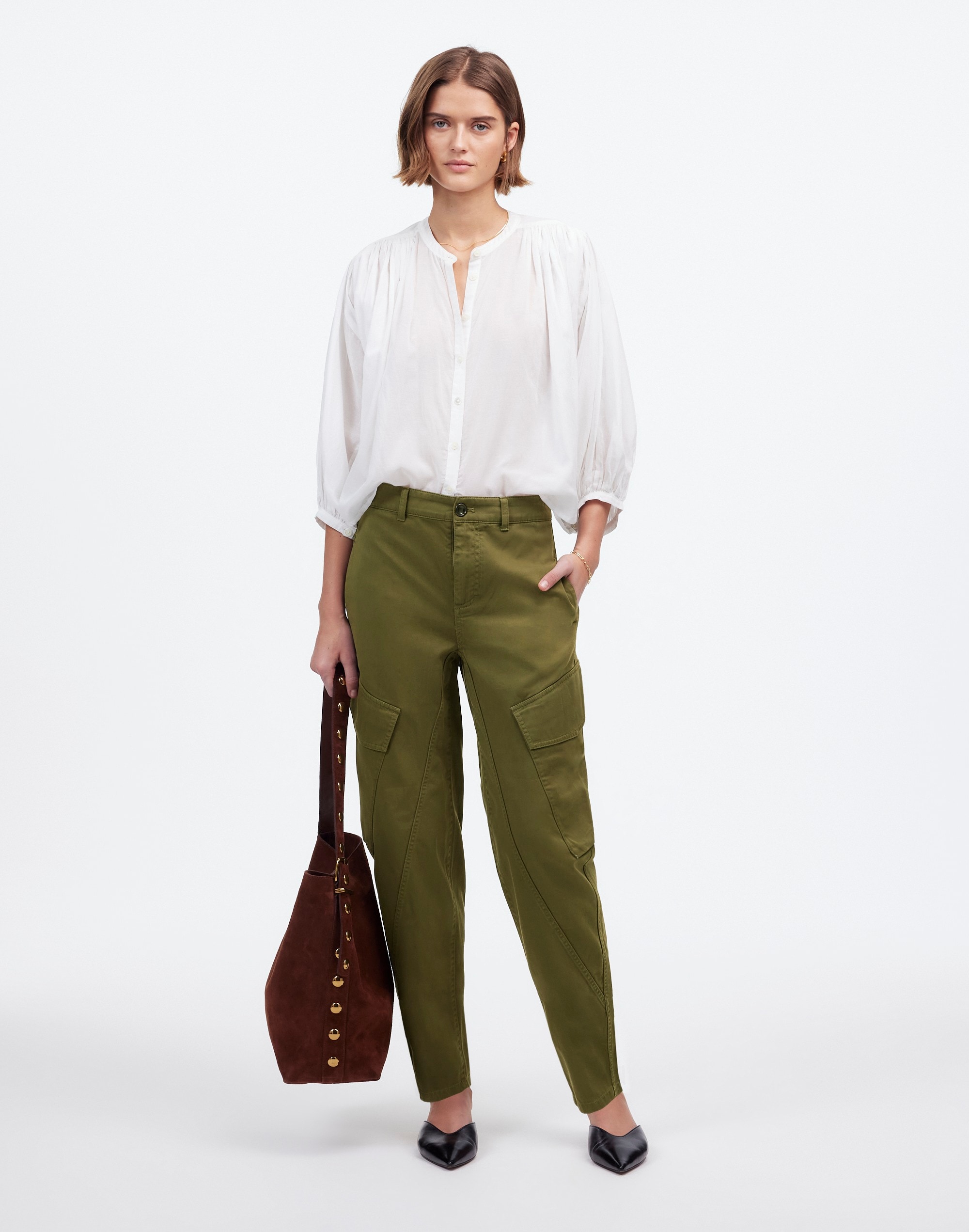 The Petite Barrel-Leg Utility Pant Garment-Dyed Twill | Madewell