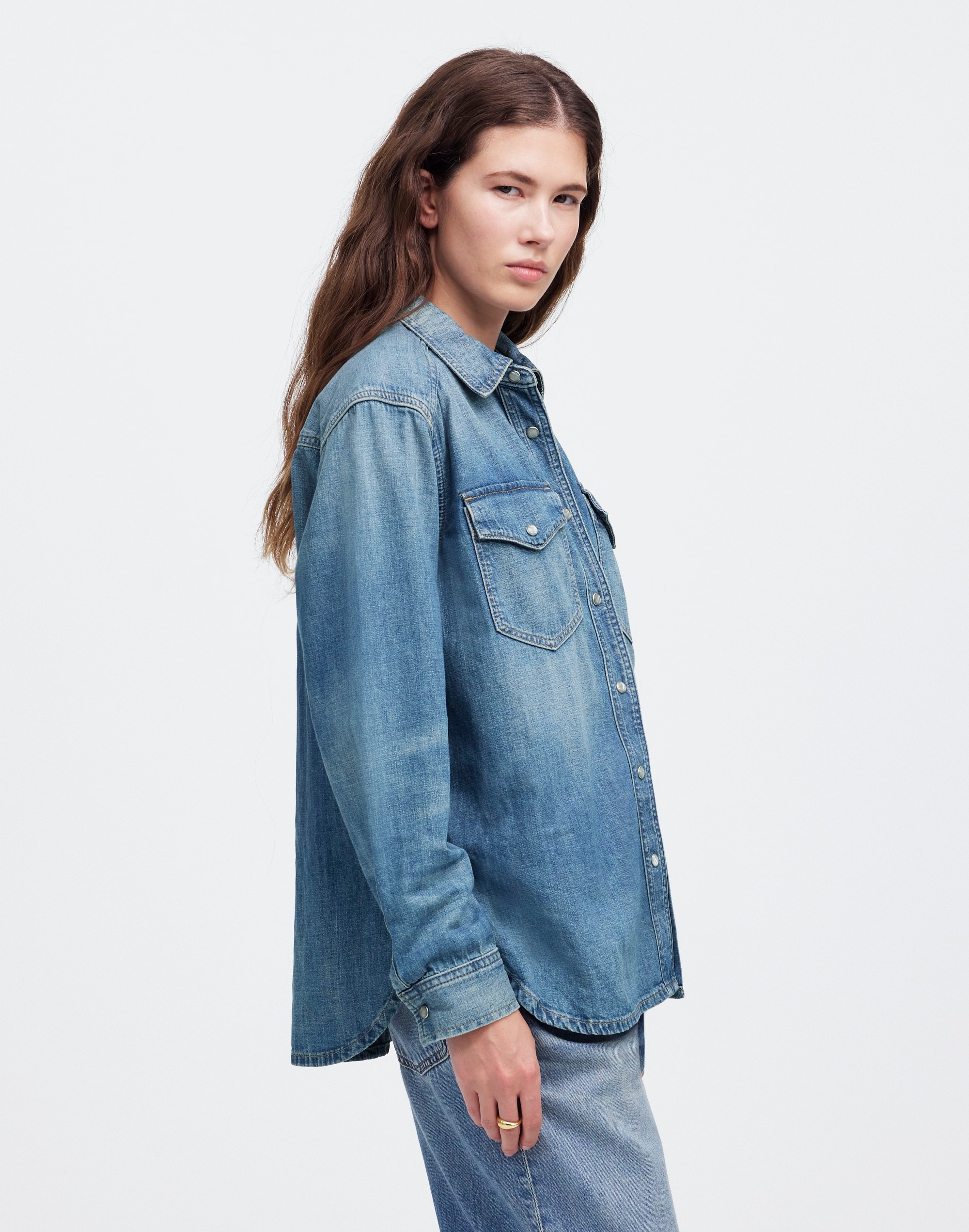 Denim Relaxed Western Shirt Lewisberg Wash | Madewell