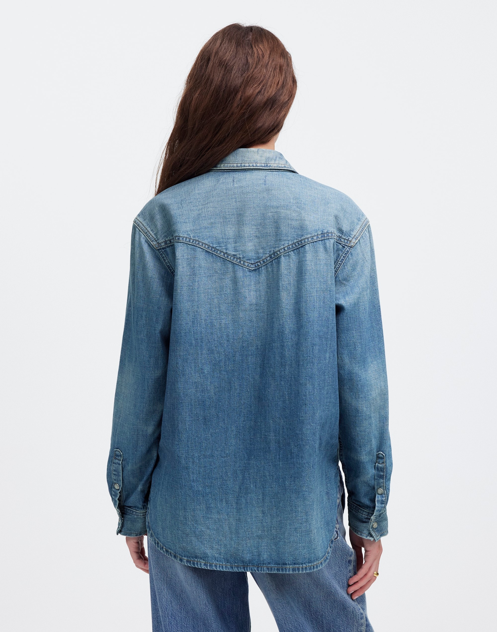 Denim Relaxed Western Shirt Lewisberg Wash | Madewell