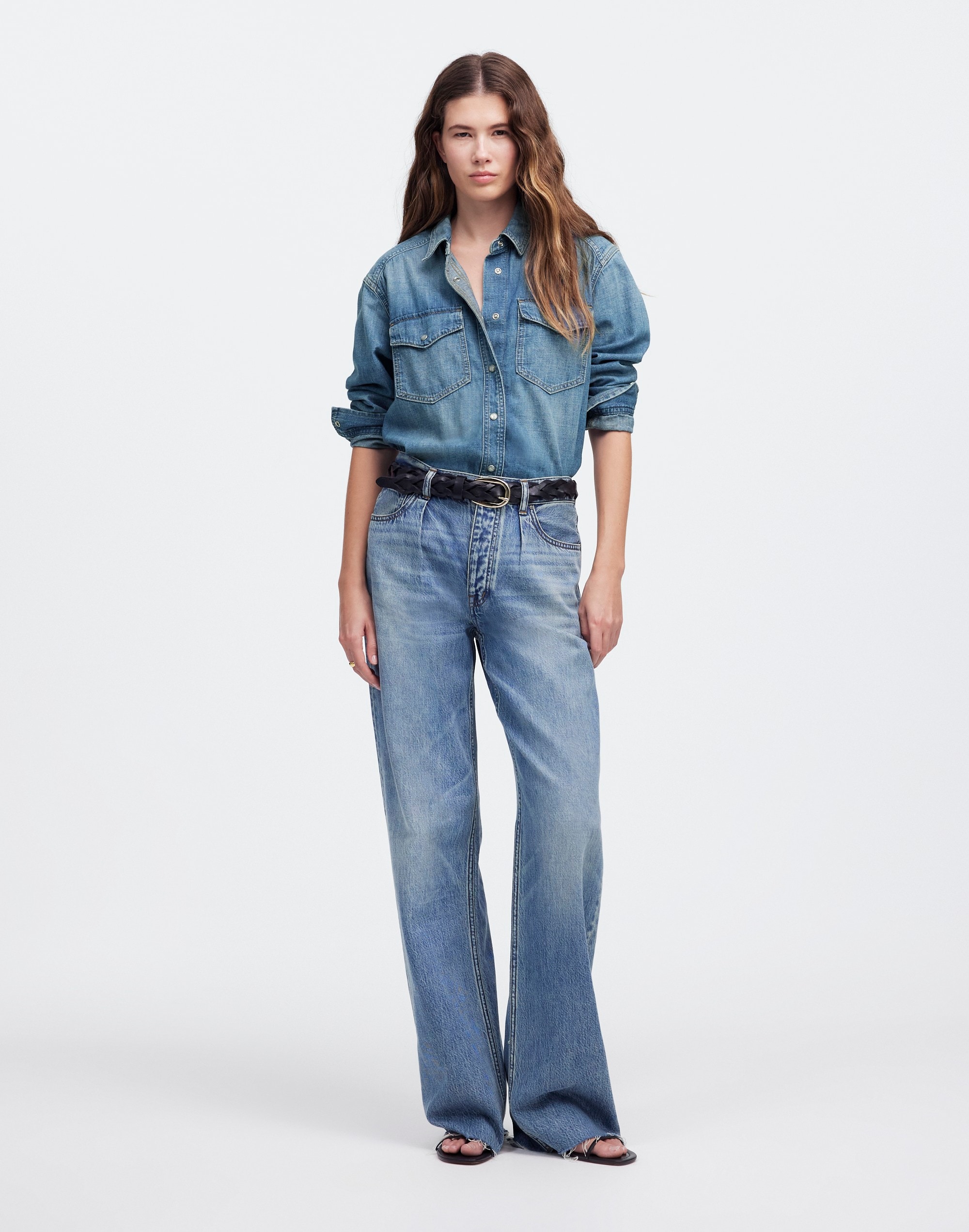 Denim Relaxed Western Shirt Lewisberg Wash | Madewell