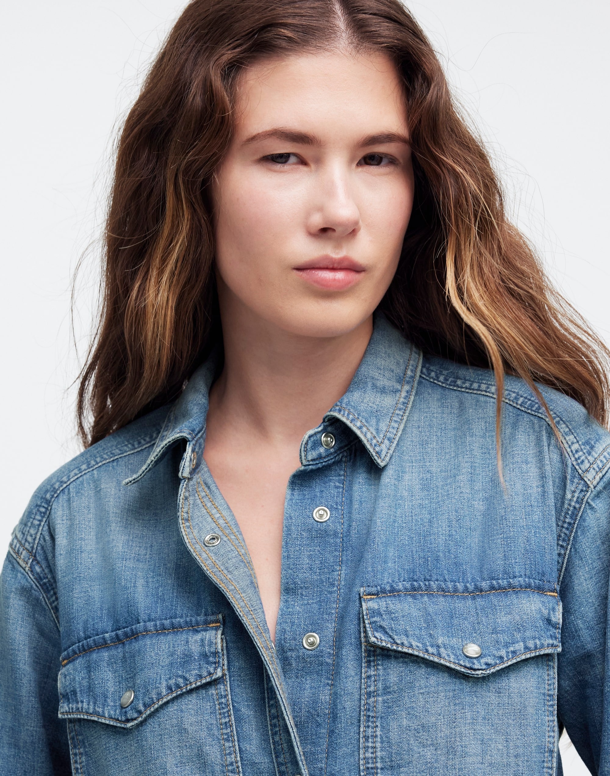 Denim Relaxed Western Shirt Lewisberg Wash | Madewell