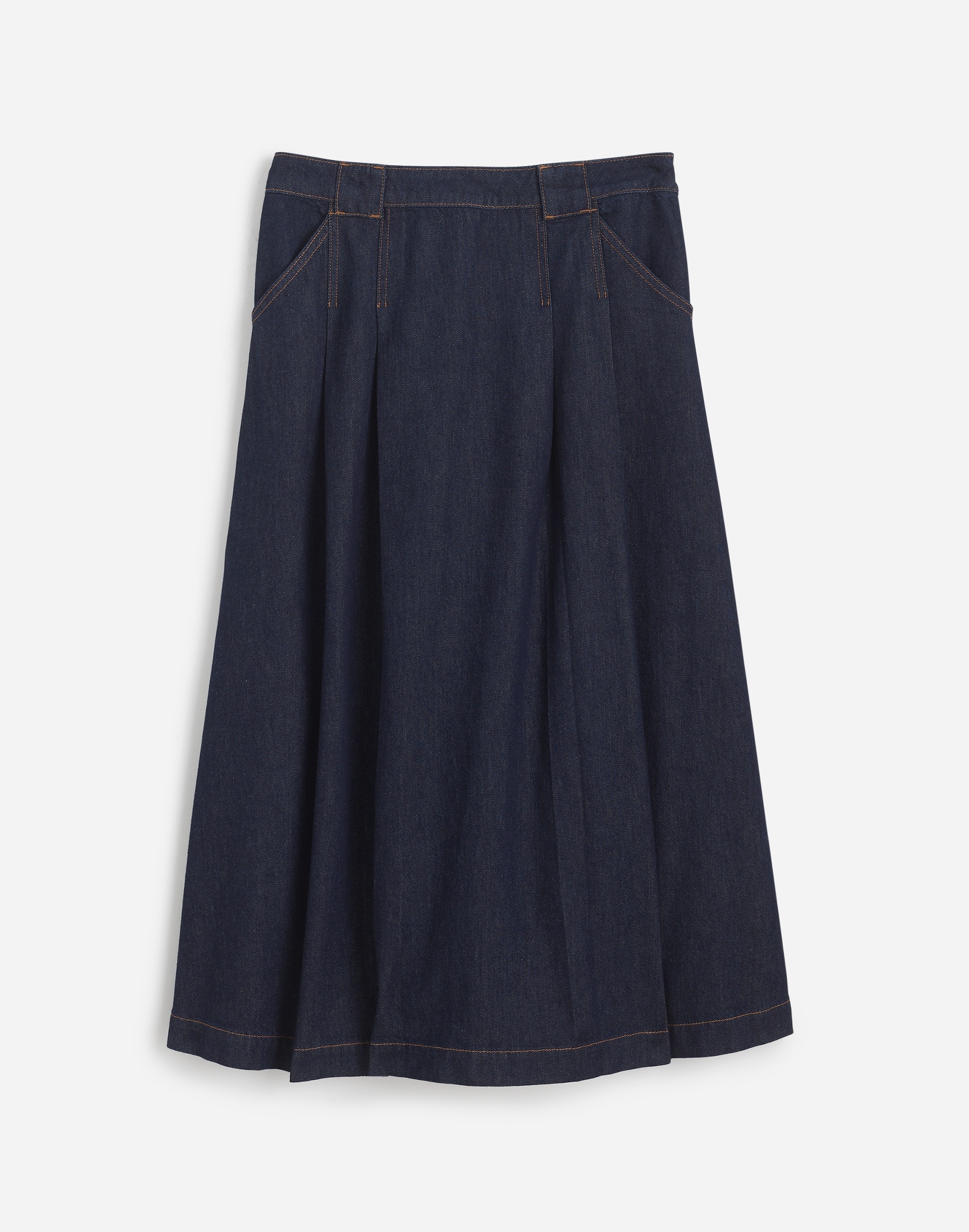 Pleated Denim Midi Skirt Essex Wash | Madewell