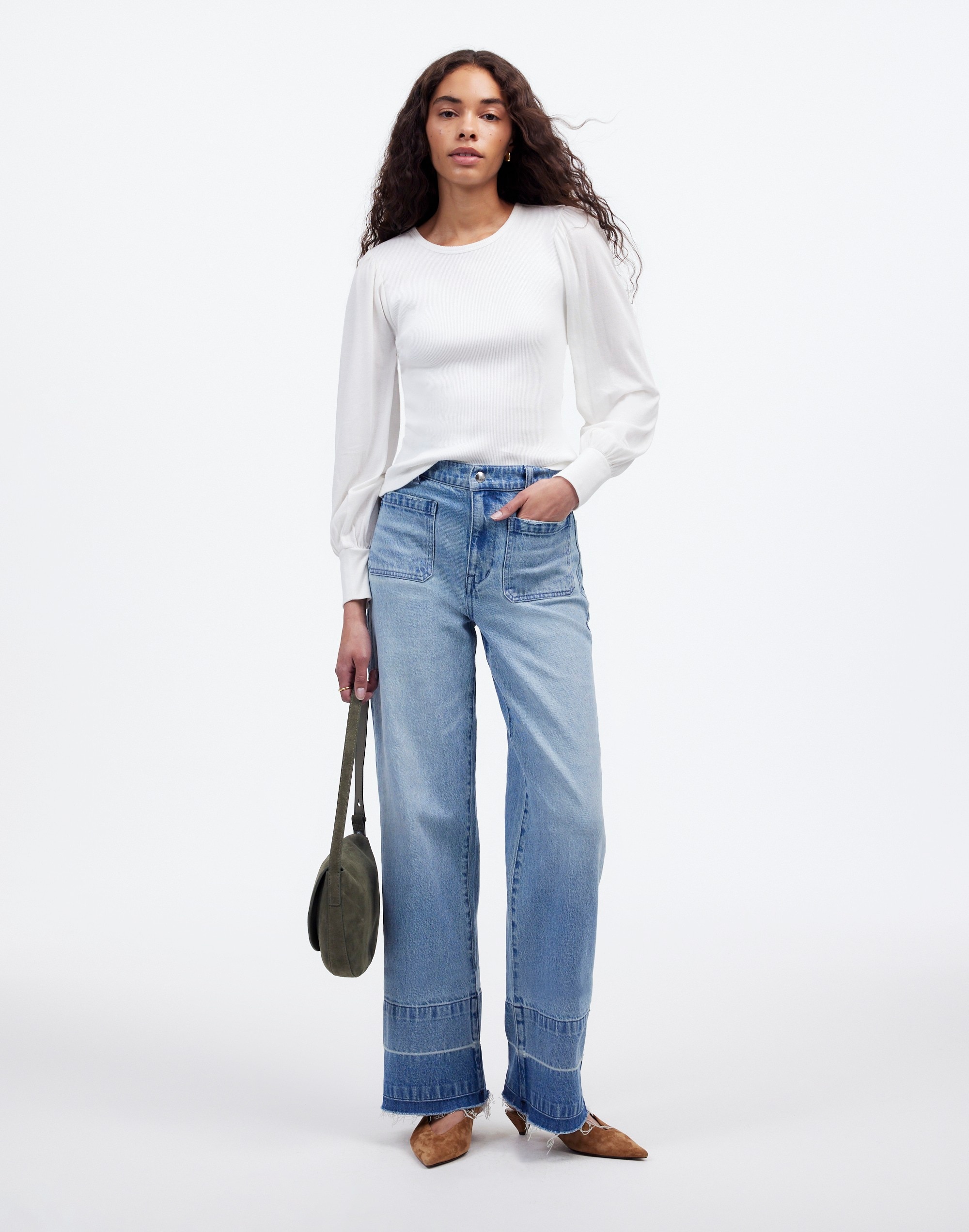 Ribbed Puff-Sleeve Top | Madewell