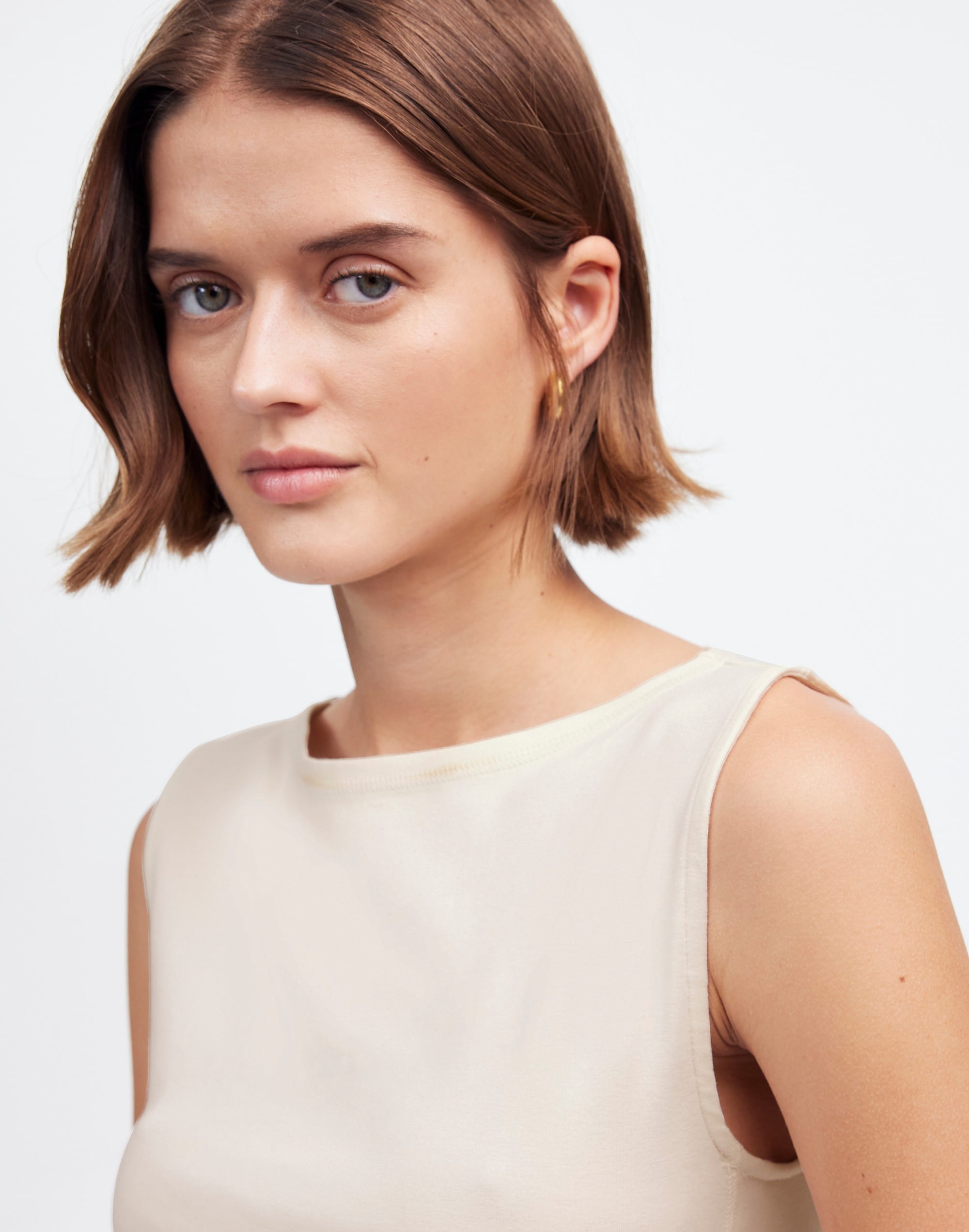 Sleeveless Boatneck Side Slit Tee | Madewell