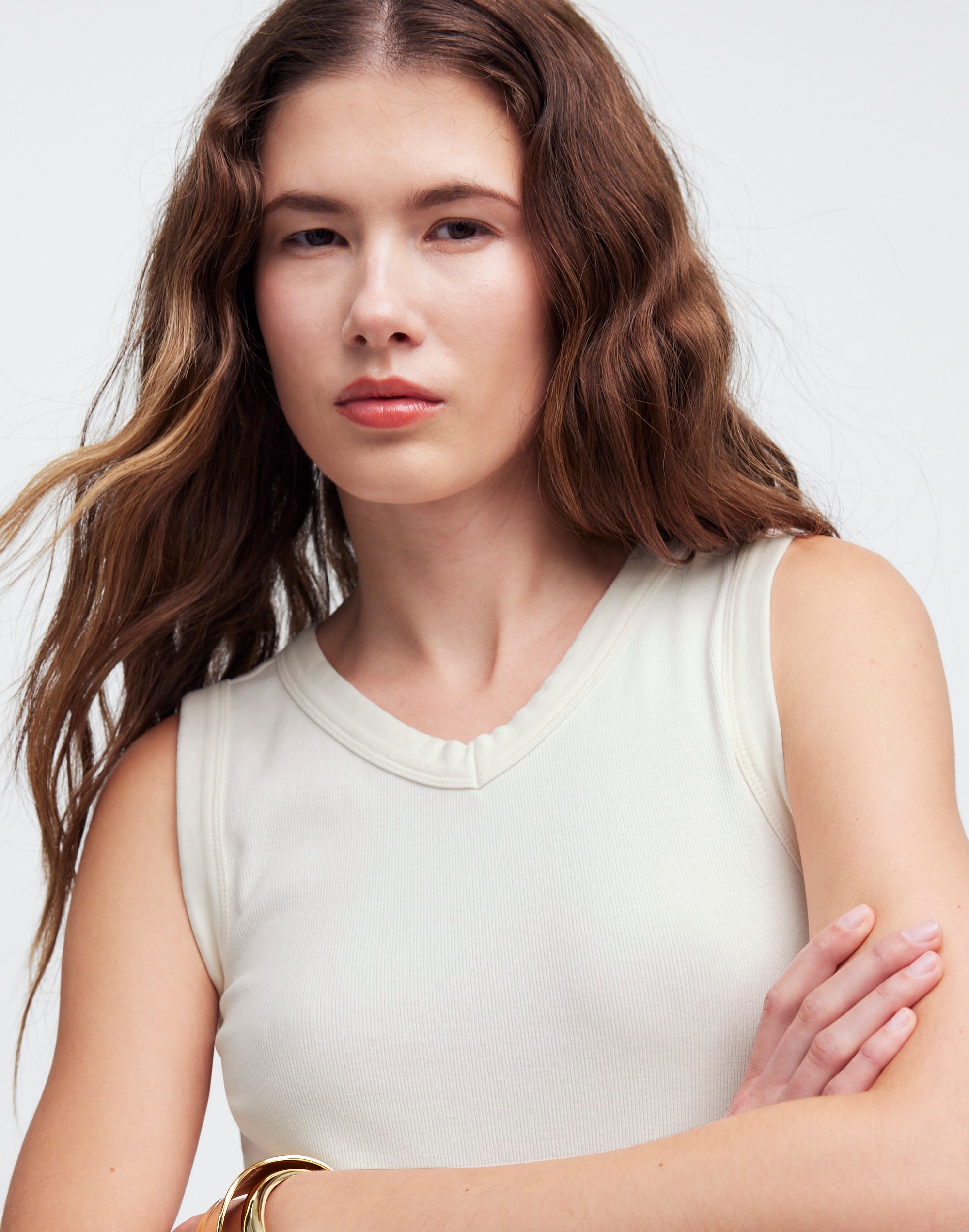 (Re)generative Cotton Ribbed High V-Neck Tank | Madewell