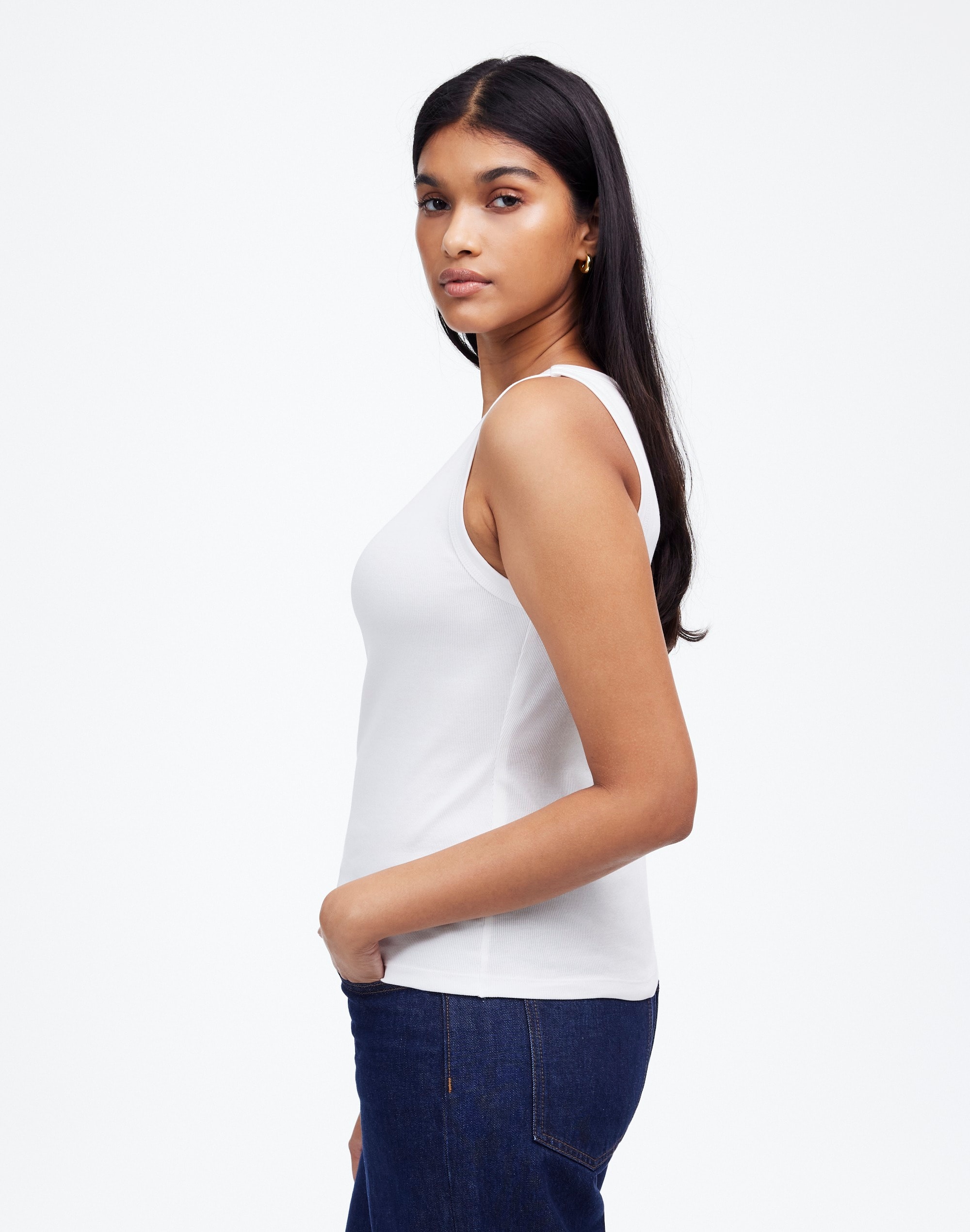 (Re)generative Cotton Ribbed High Neck Tank | Madewell