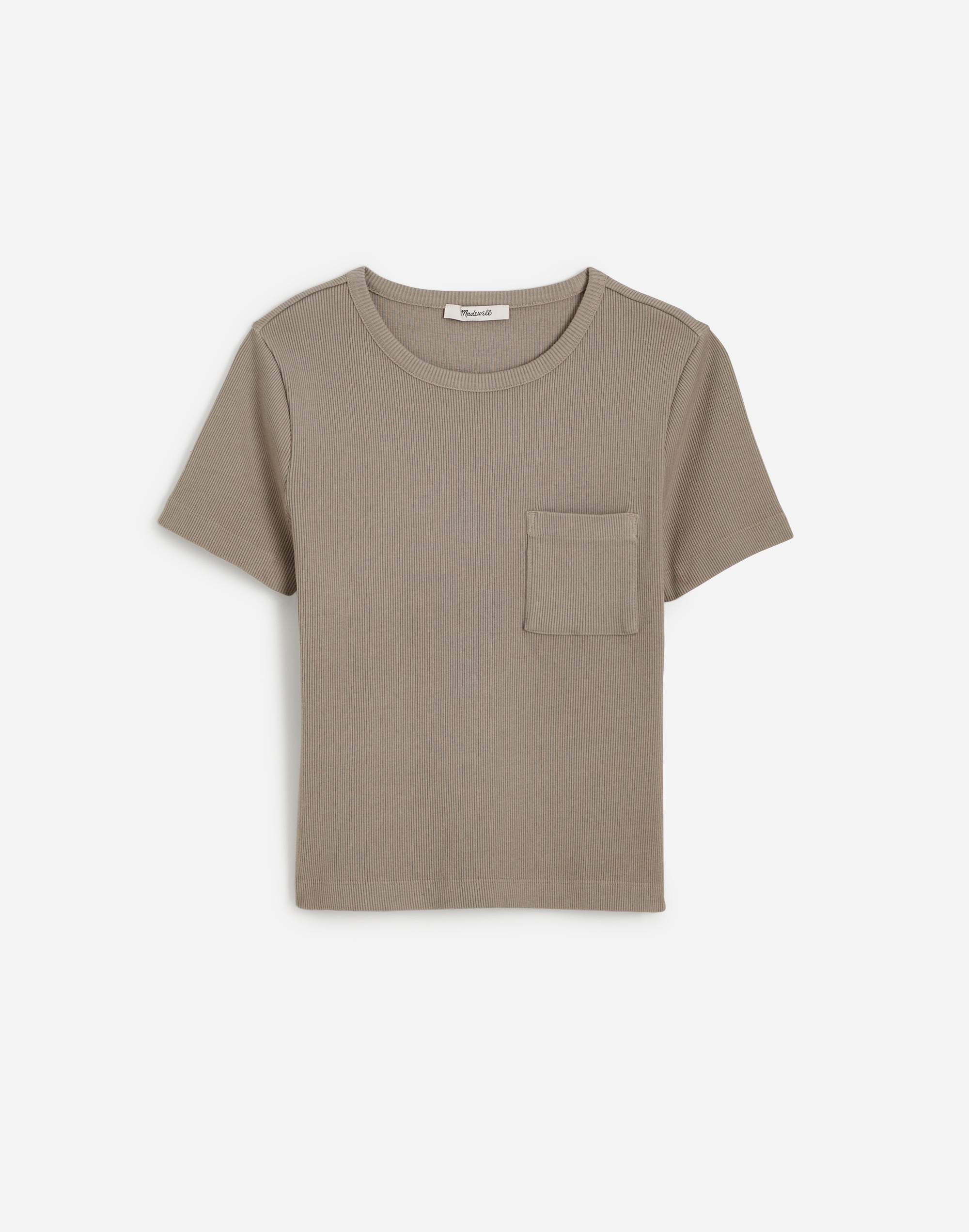 Garment-Dyed Ribbed Crewneck Pocket Tee | Madewell