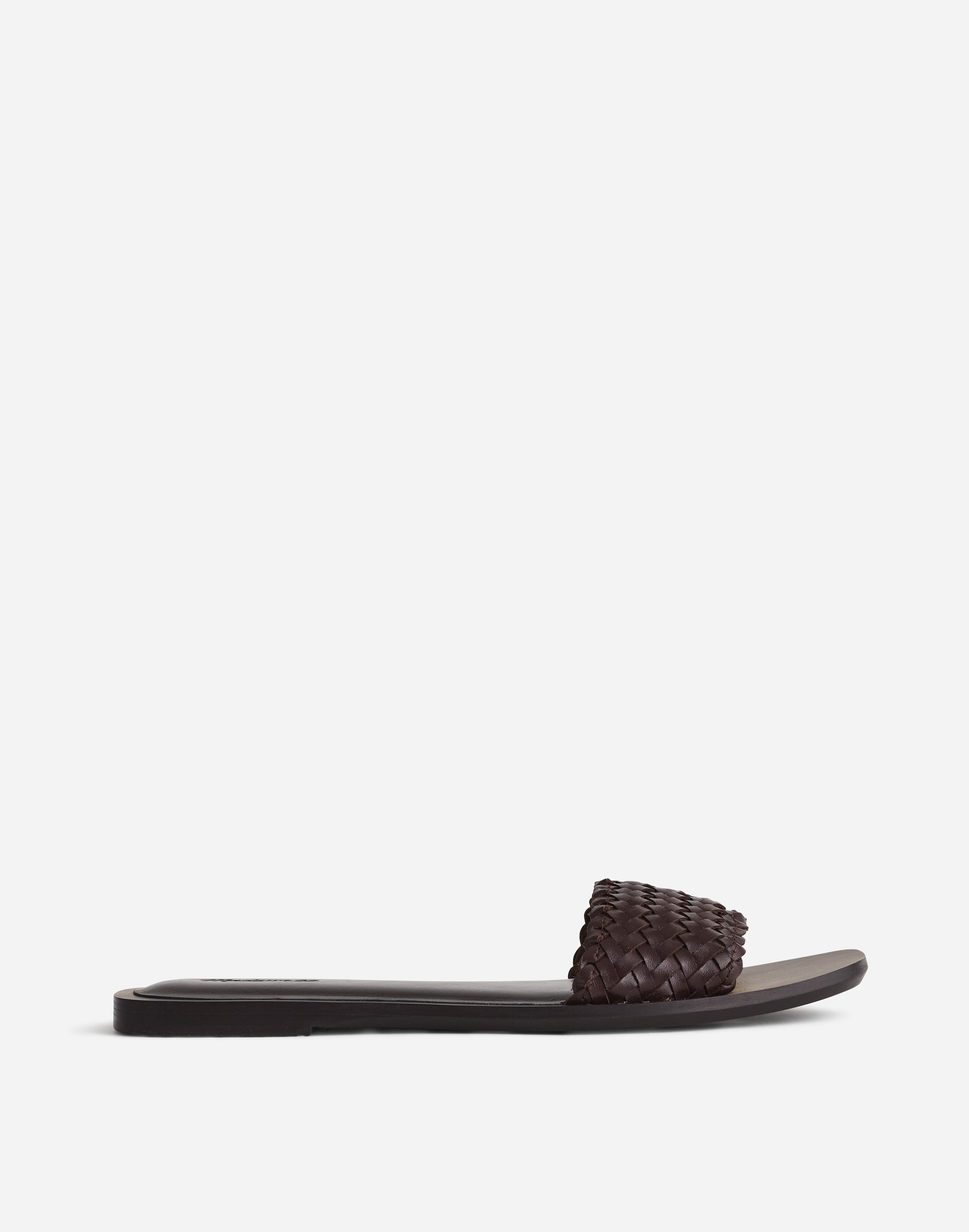 The Cora Slide Sandal Woven Leather | Madewell