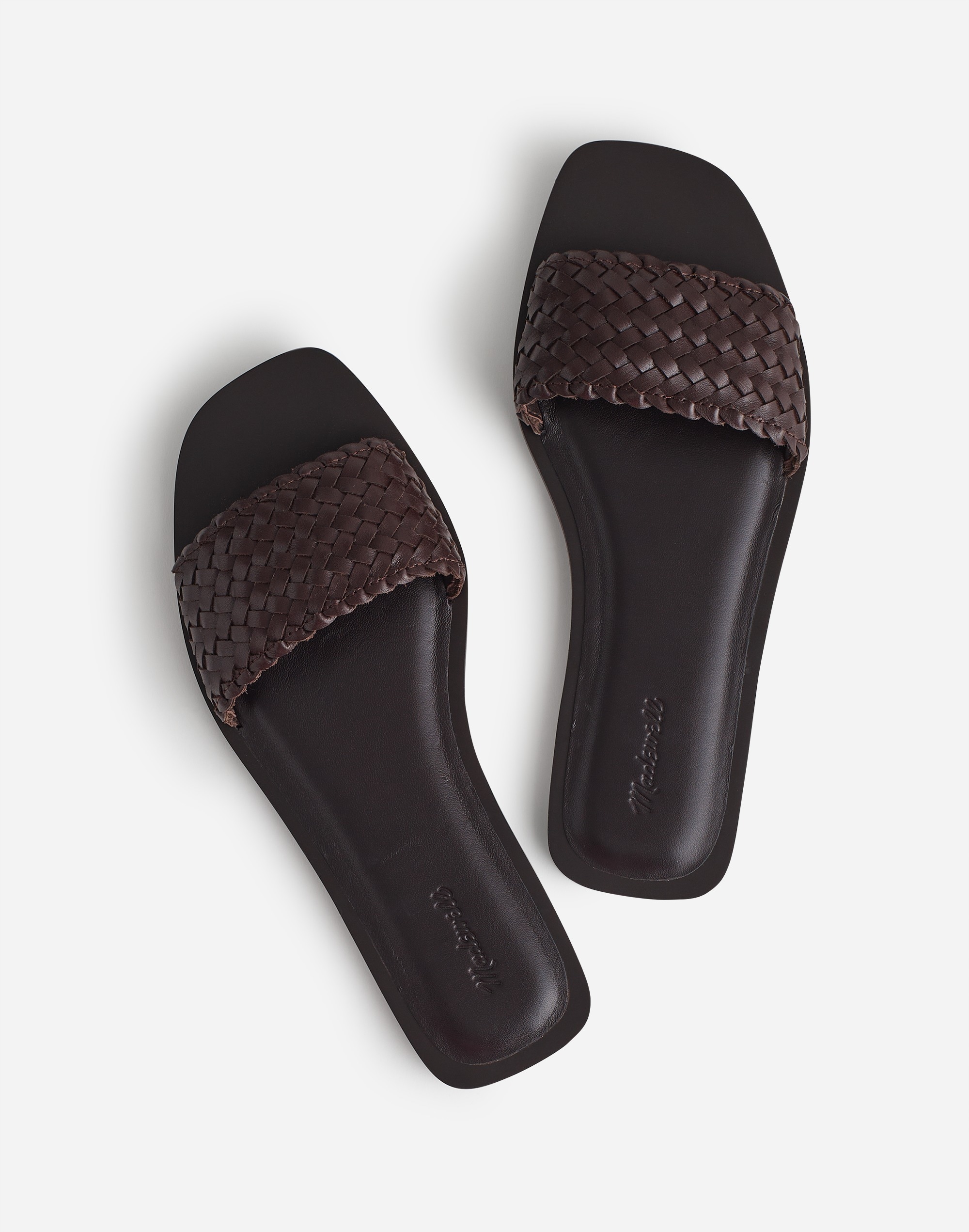 The Cora Slide Sandal Woven Leather | Madewell