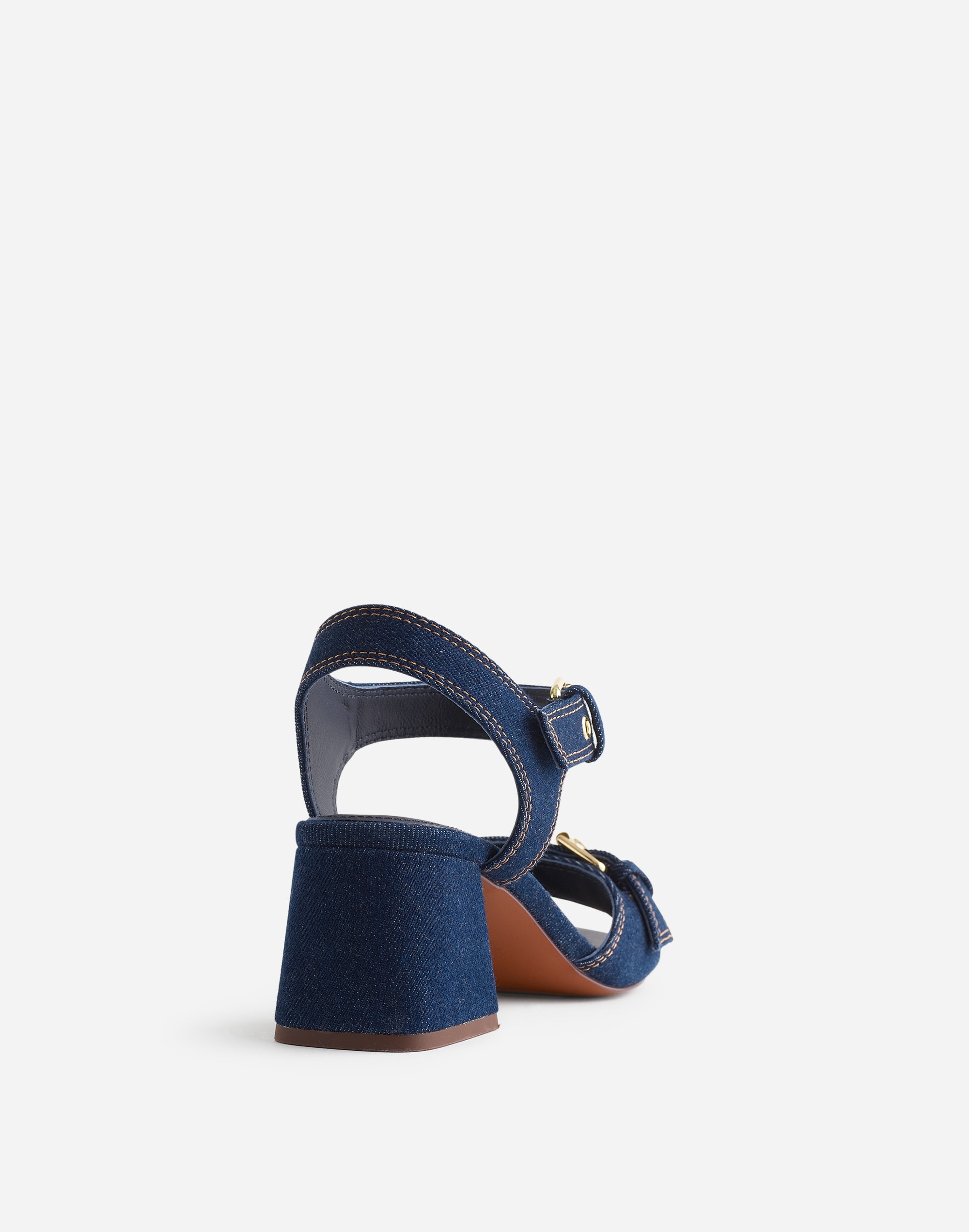 The Neeka Ankle-Strap Heeled Sandal Denim | Madewell