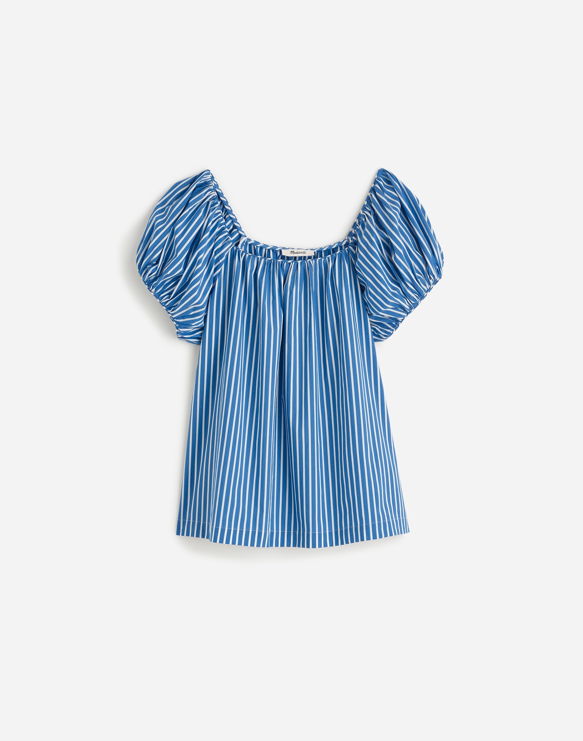 Square-Neck Puff-Sleeve Shirt Stripe | Madewell