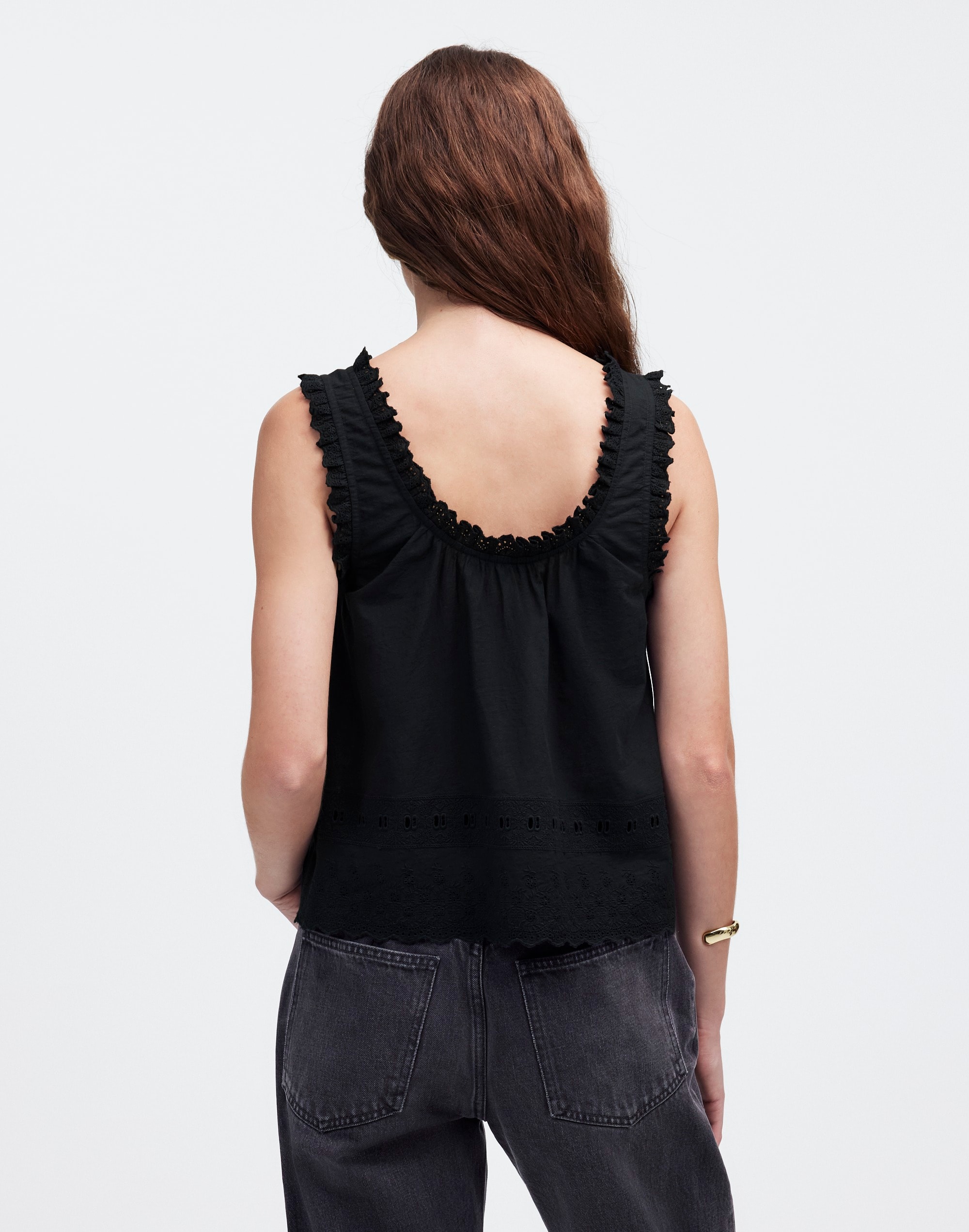 Embroidered Ruffle-Trim Top | Madewell