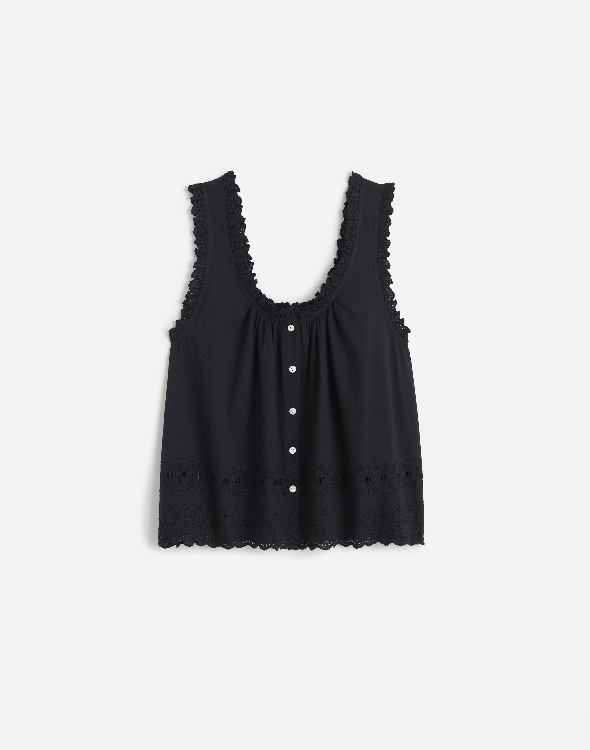 Embroidered Ruffle-Trim Top | Madewell