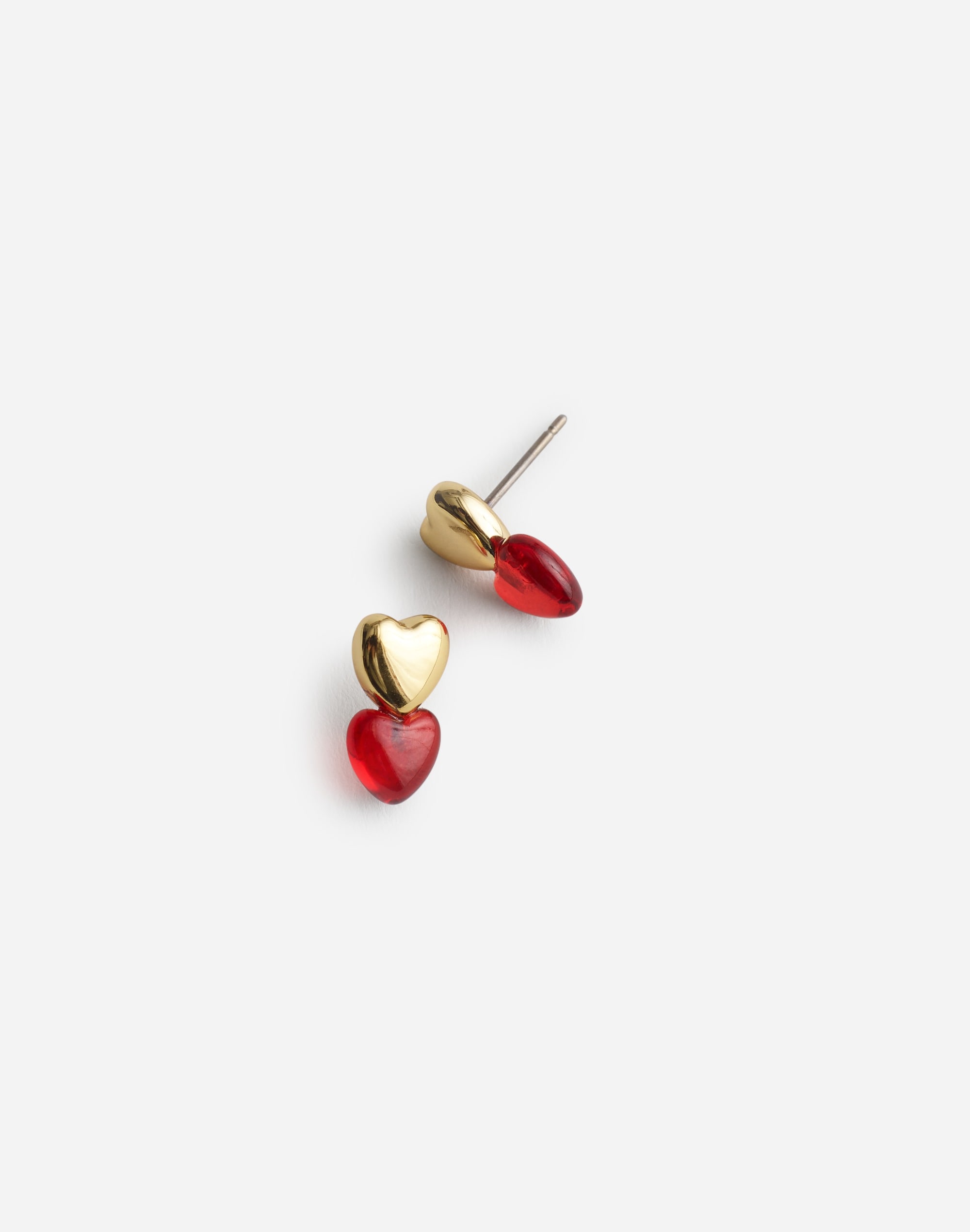 Glass Heart Drop Stud Earrings | Madewell