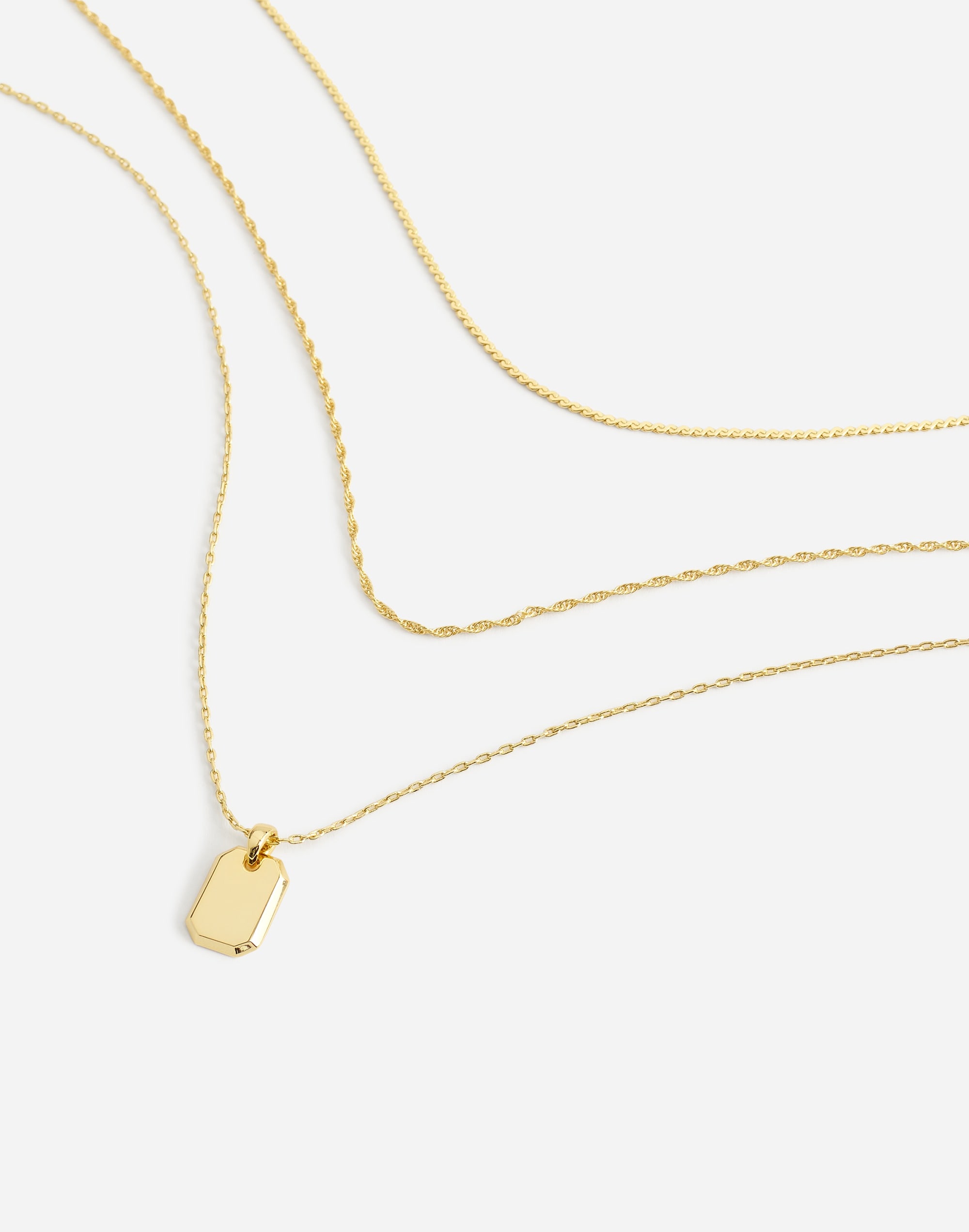 Three-Pack Rectangle Pendant Necklace Set | Madewell