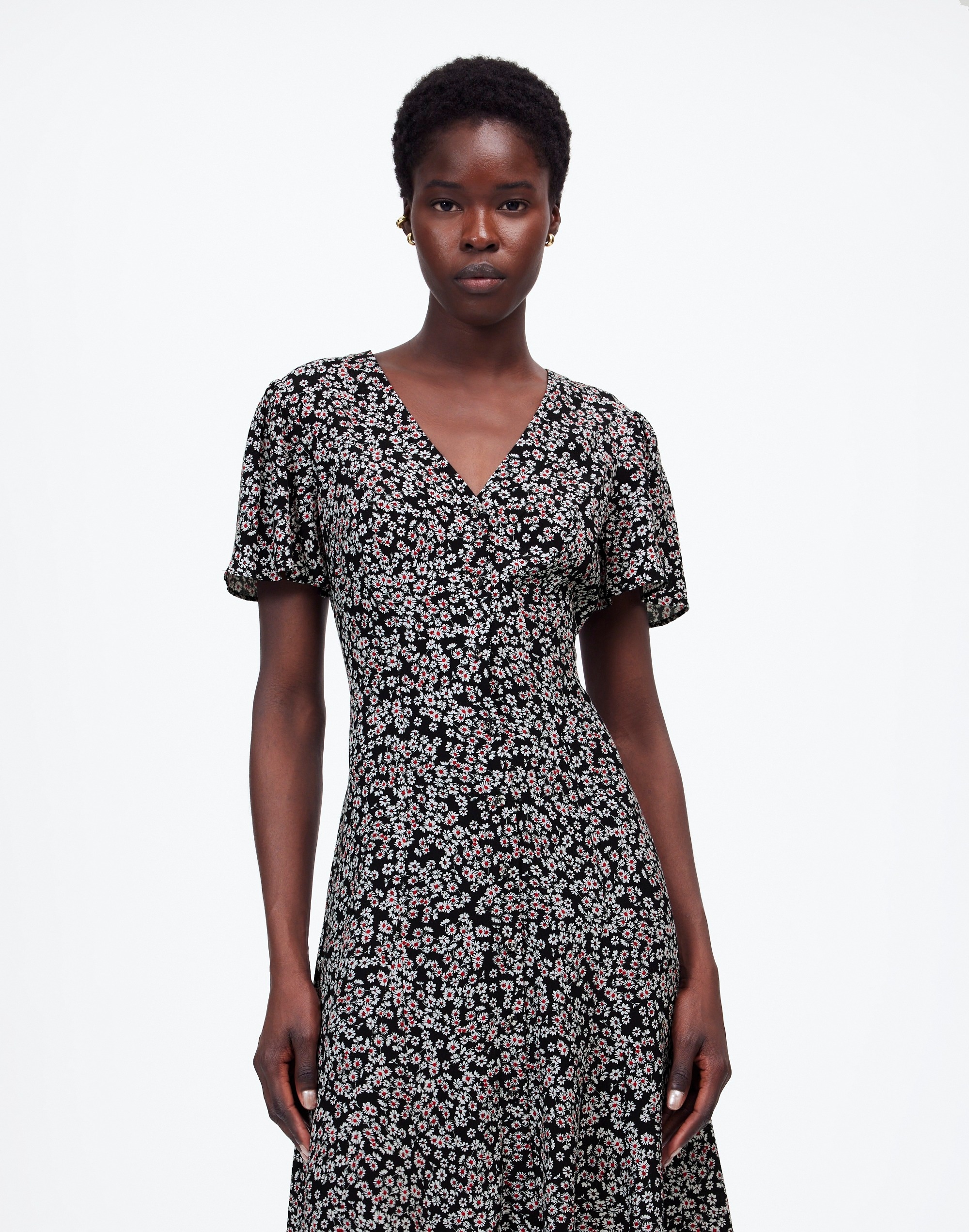 Flutter-Sleeve Mini Dress Floral | Madewell