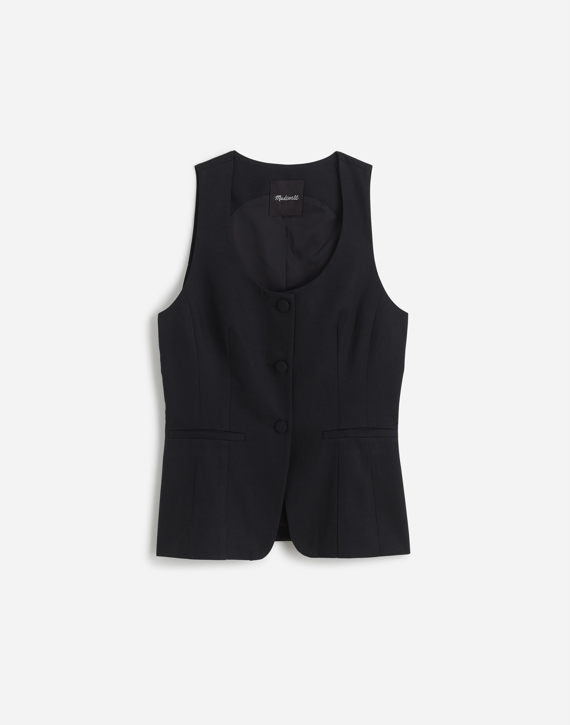 Scoopneck Cutaway Vest Drapey Twill | Madewell