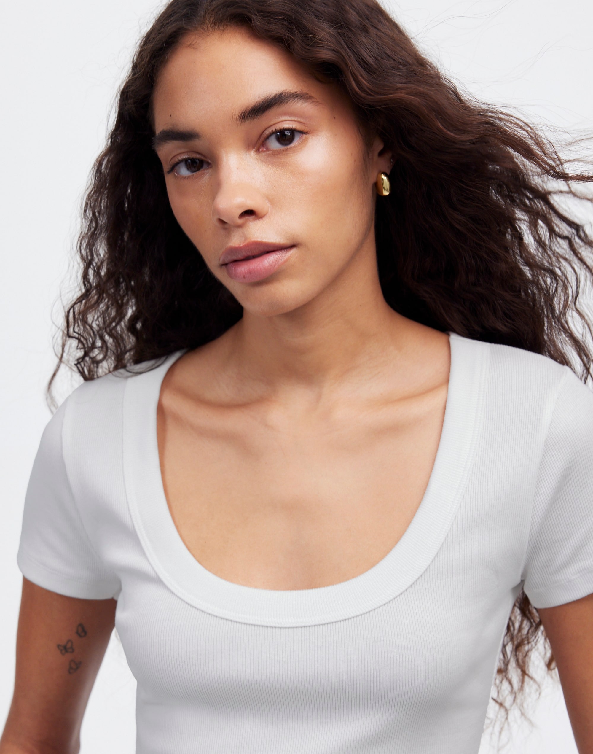 (Re)generative Cotton Ribbed Scoopneck Tee | Madewell