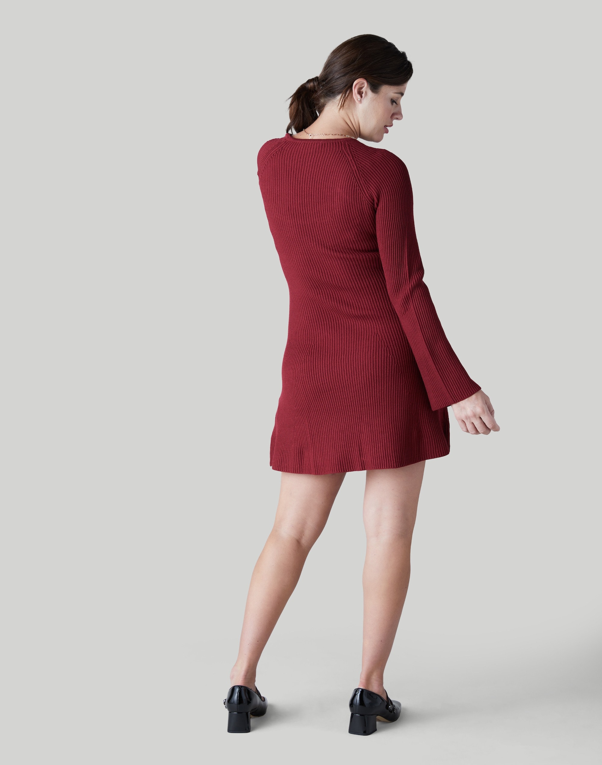 Ingrid and Isabel The Flare Ribbed Sweater Mini Dress