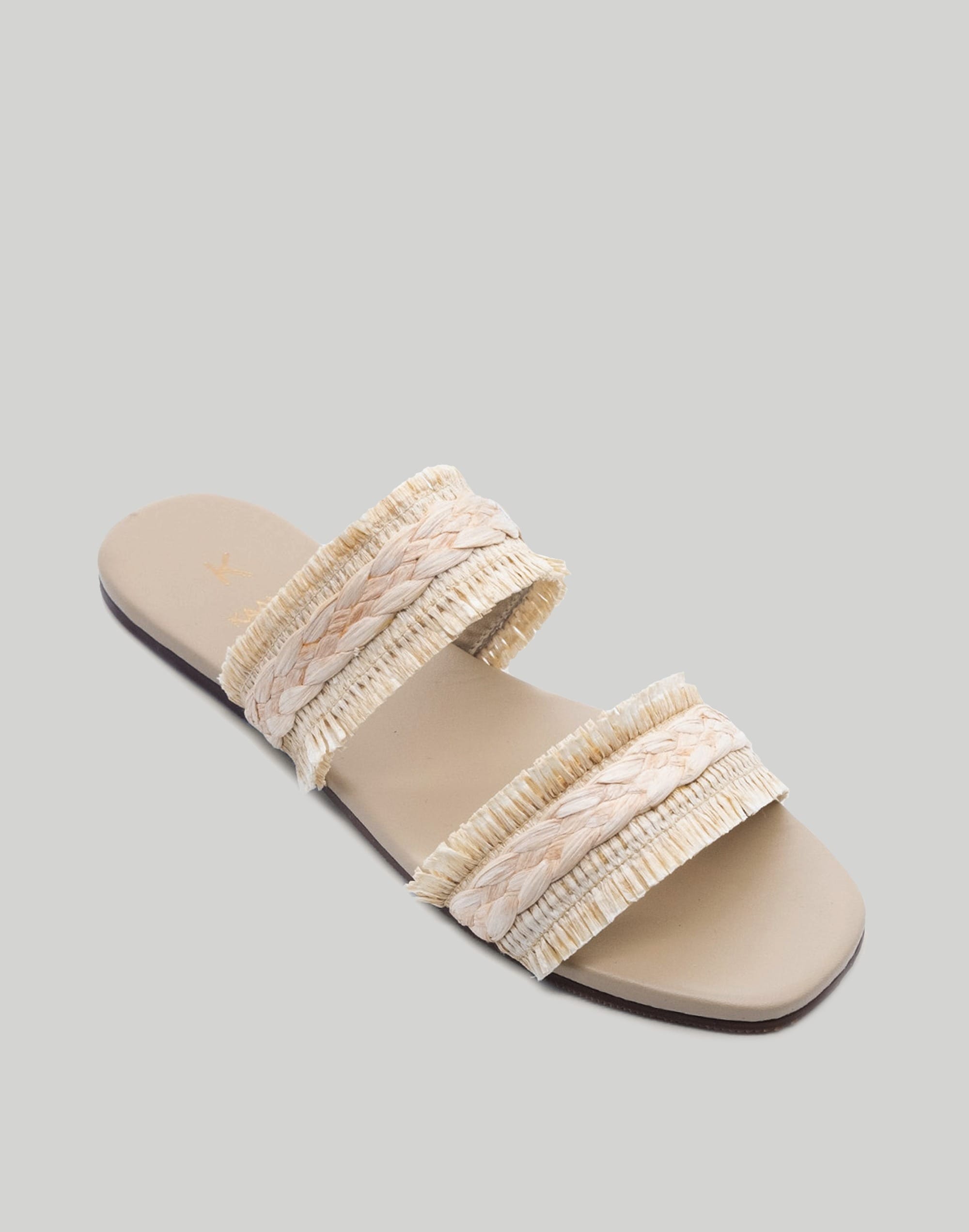 KAANAS Espinela Frayed Double-Band Slide Sandals