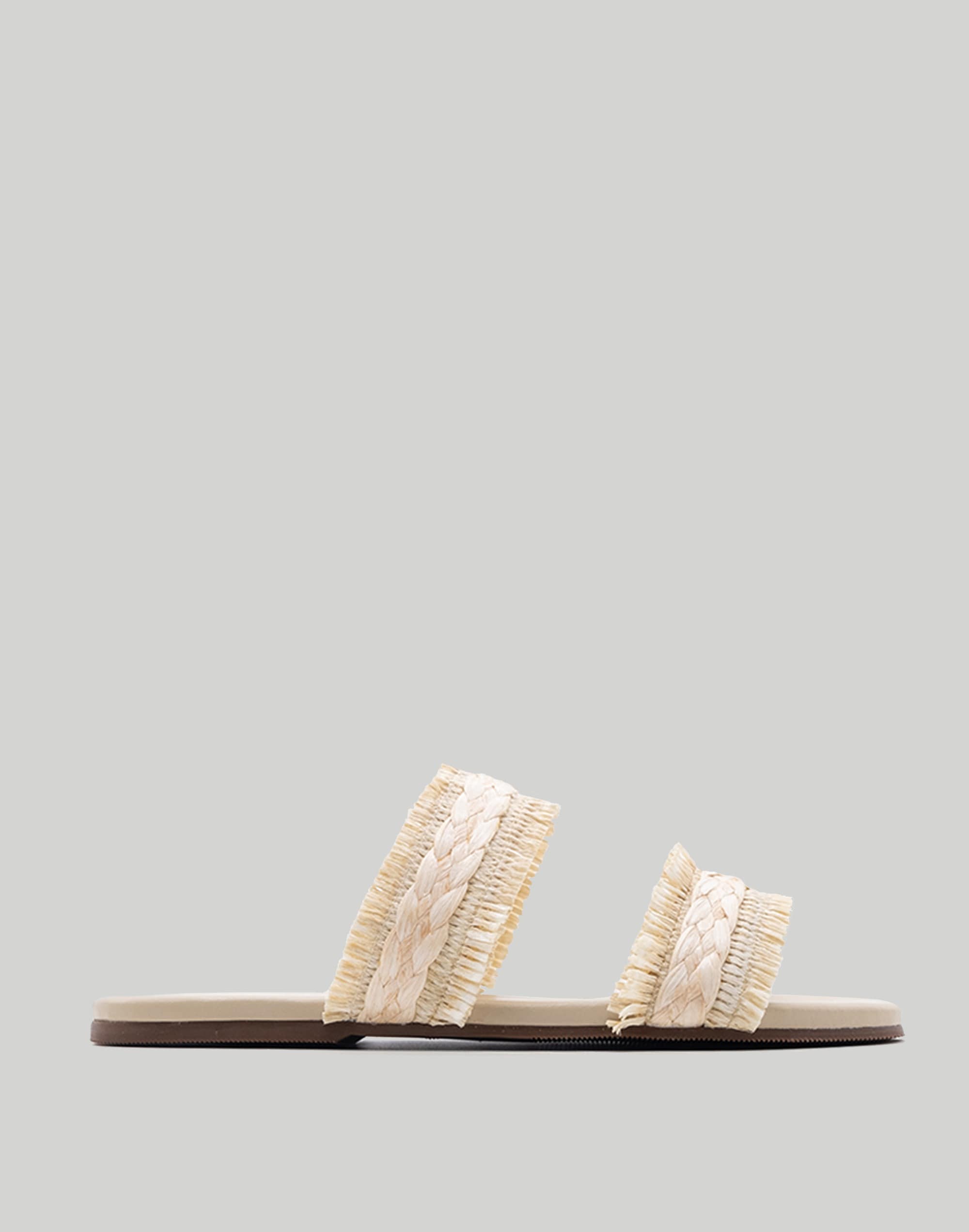 KAANAS Espinela Frayed Double-Band Slide Sandals
