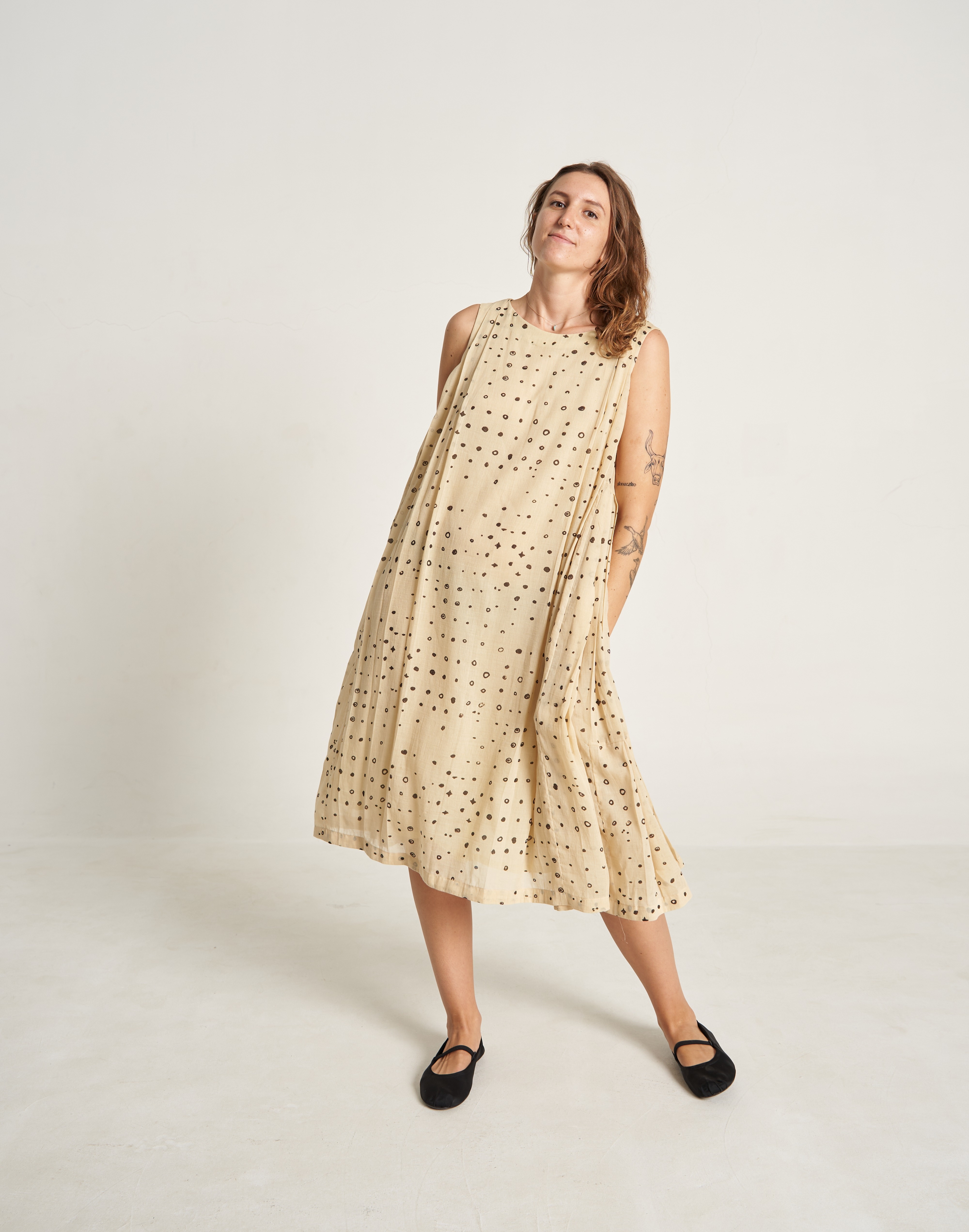 World of Crow Pleated Cribble Dress | Madewell