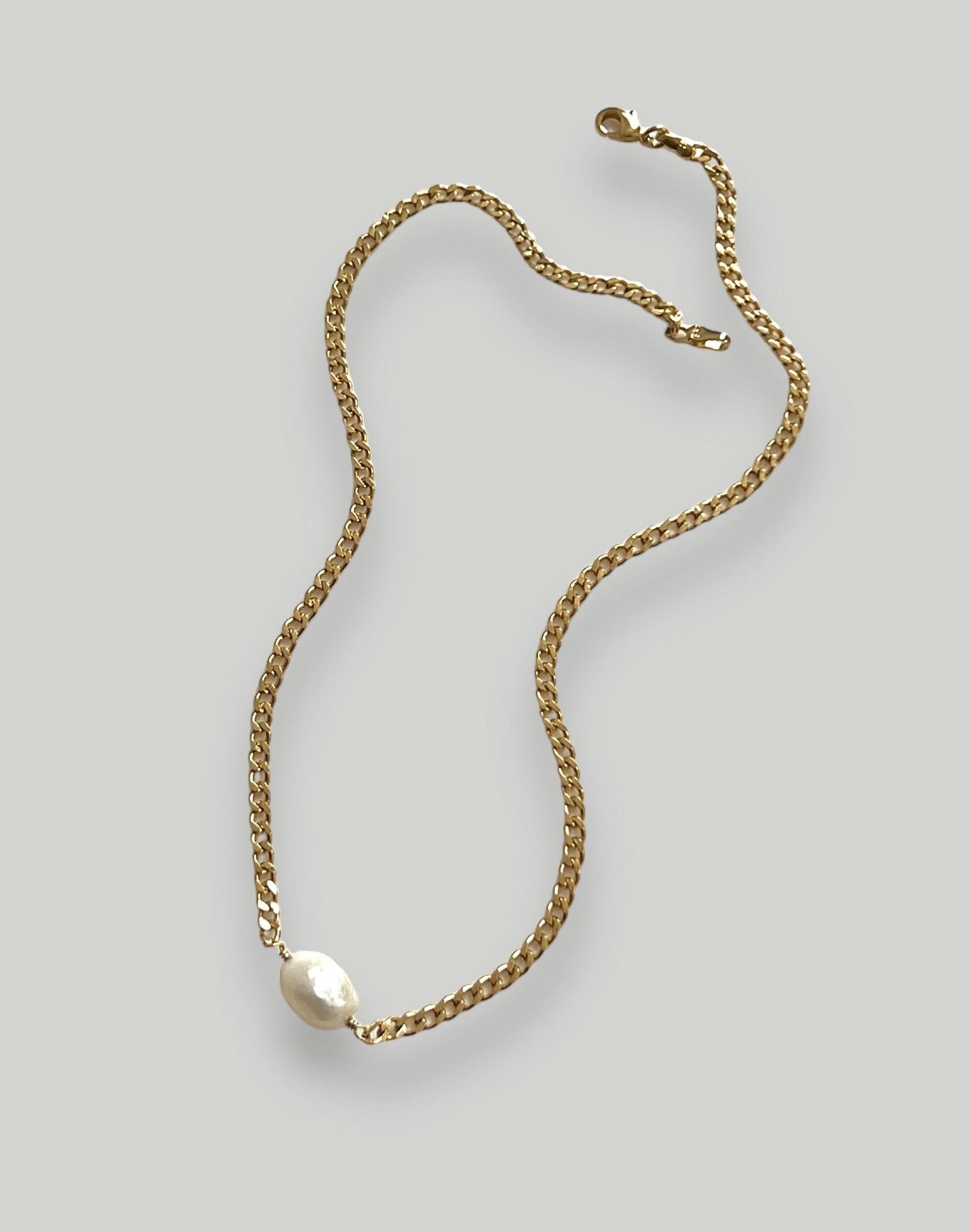 Filosophy Mel Freshwater pearl and paper clip chain style chain | Madewell