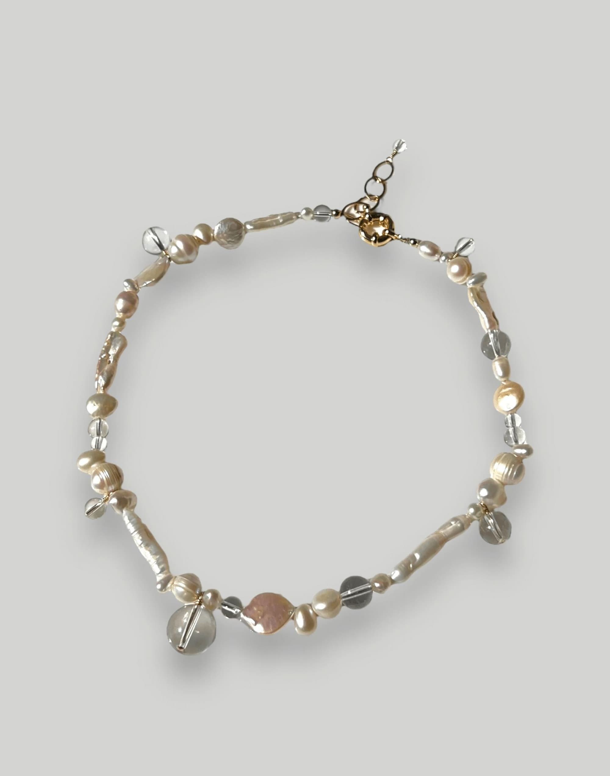 Filosophy Genesis Freshwater pearl and clear quartz necklace