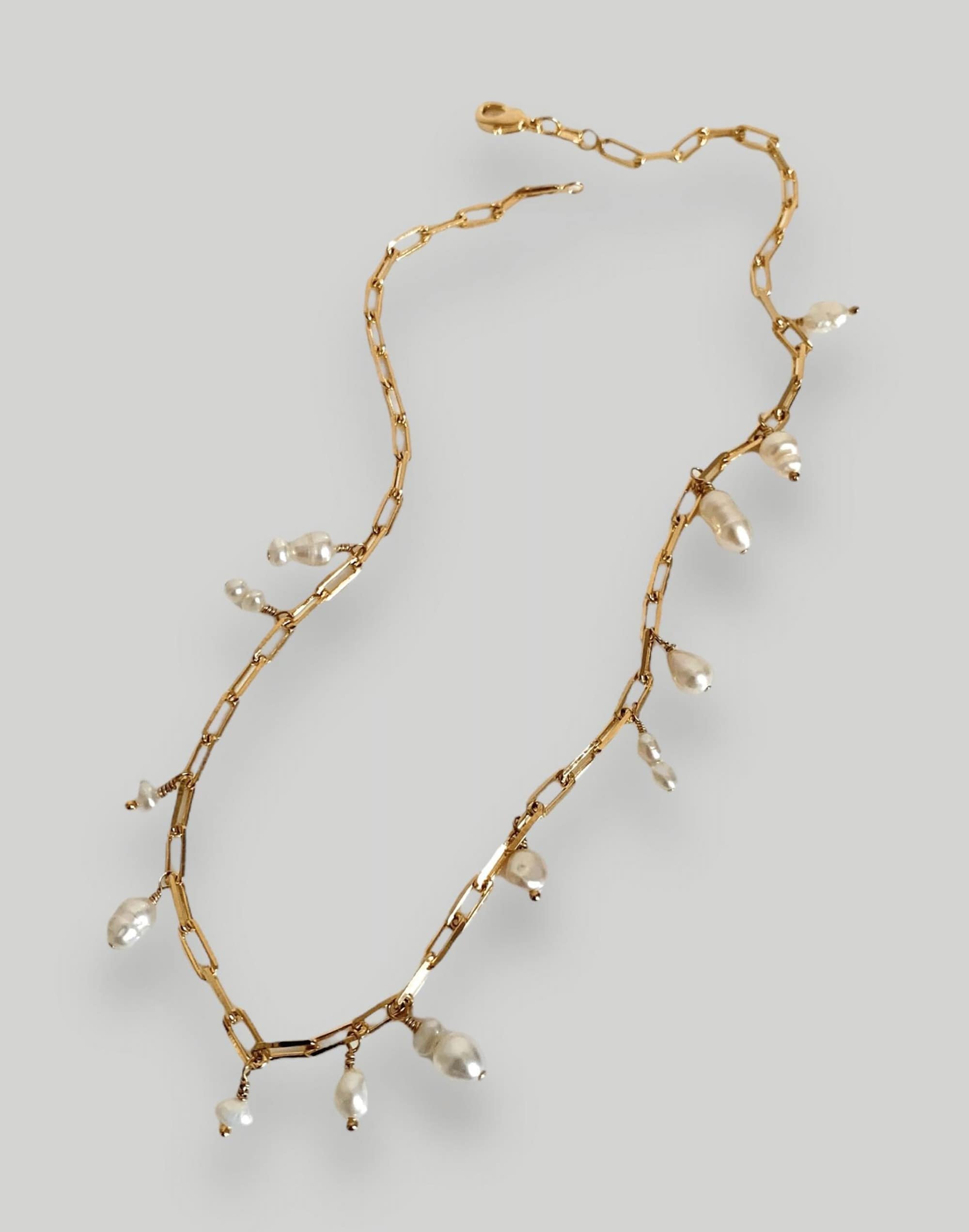 Filosophy Claire Freshwater pearl and paperclip style necklace