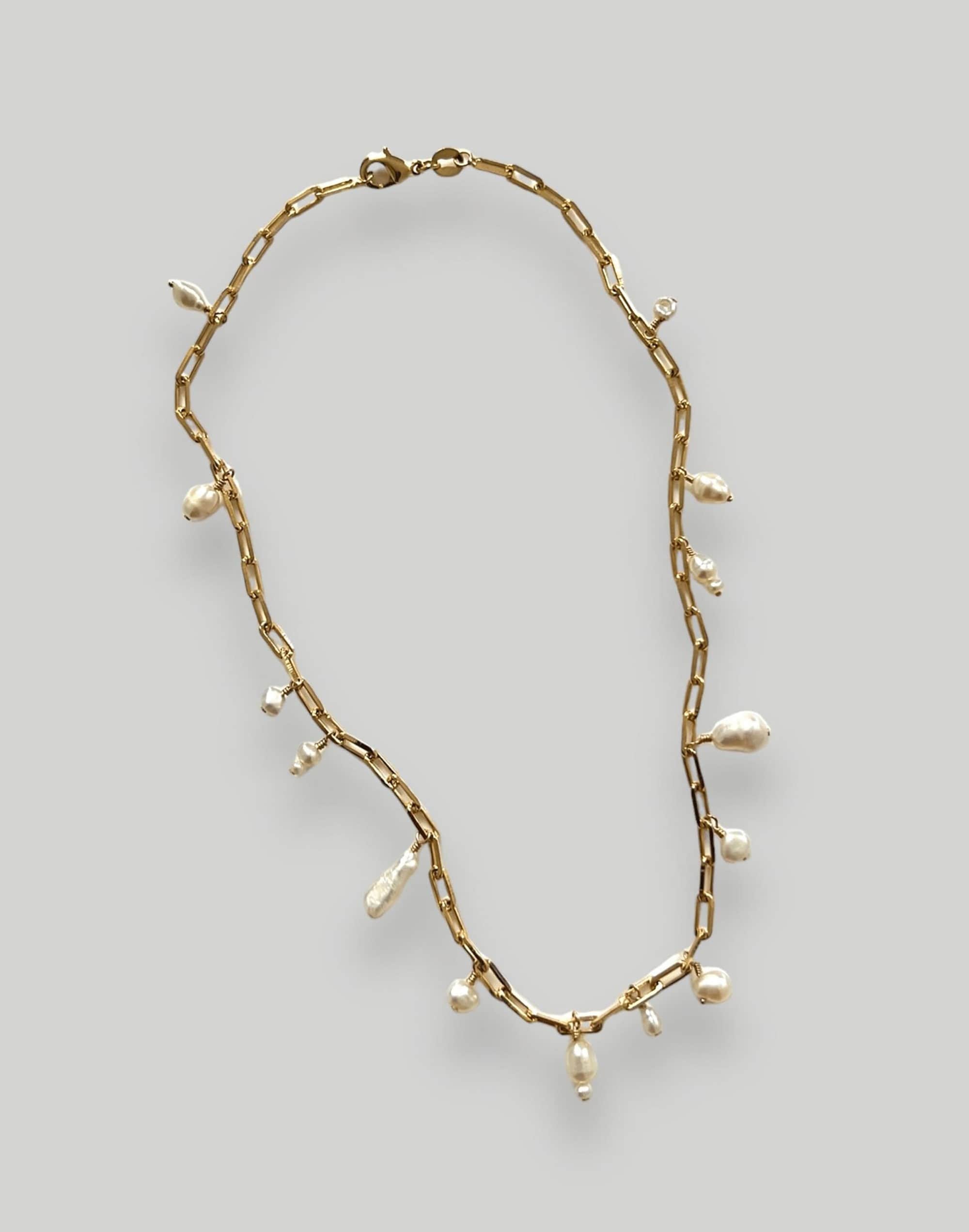 Filosophy Claire Freshwater pearl and paperclip style necklace