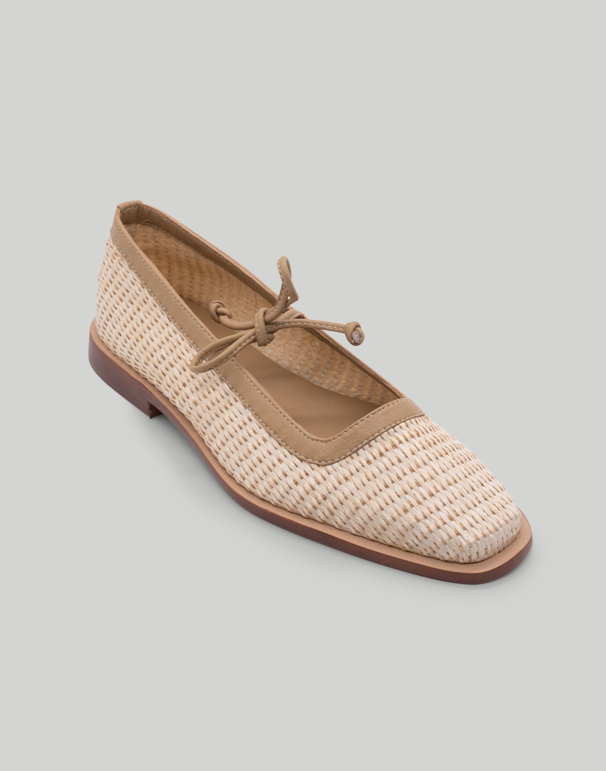 KAANAS Lexie Basketweave Ballerina w. lace up Bow | Madewell