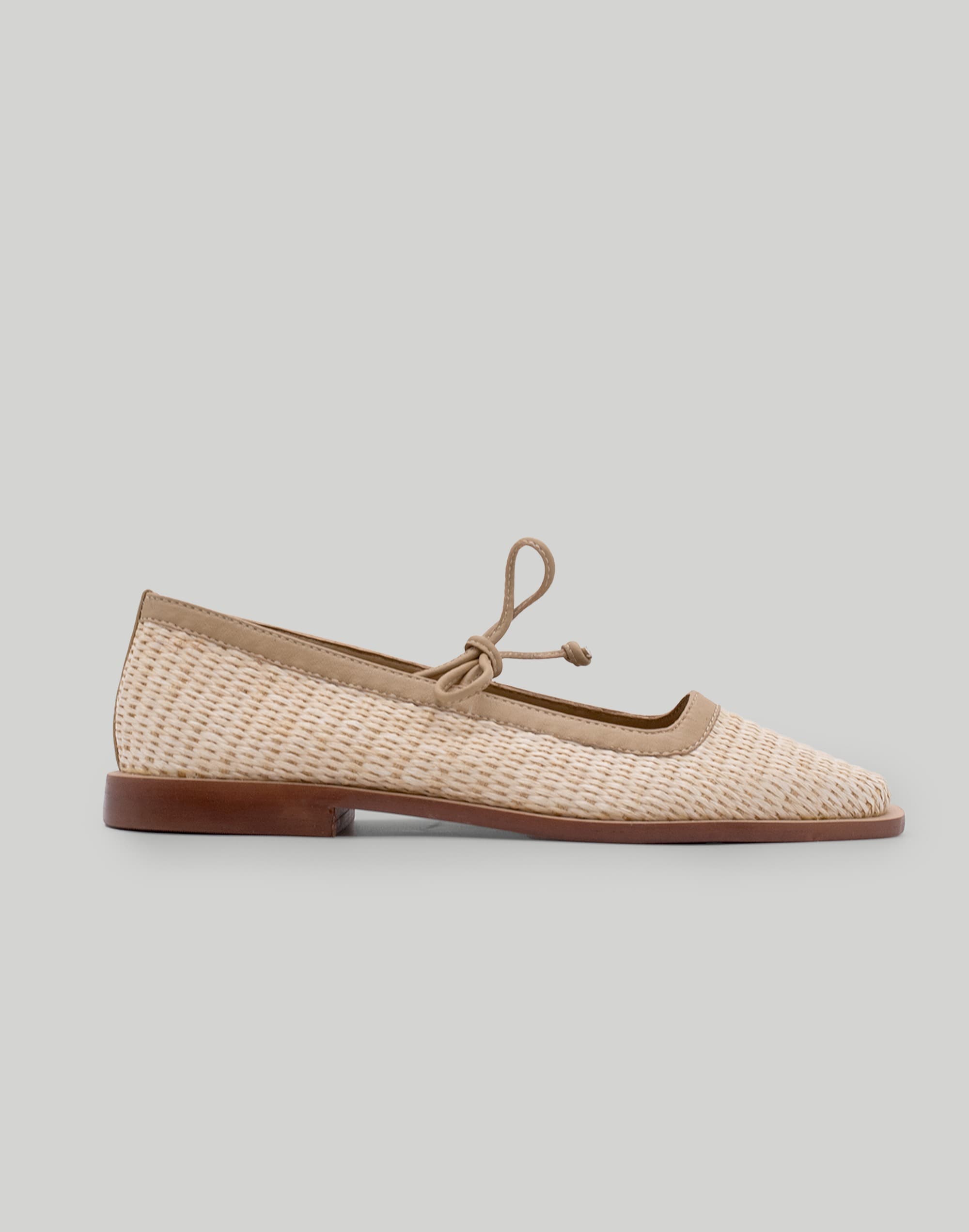 KAANAS Lexie Basketweave Ballerina w. lace up Bow | Madewell