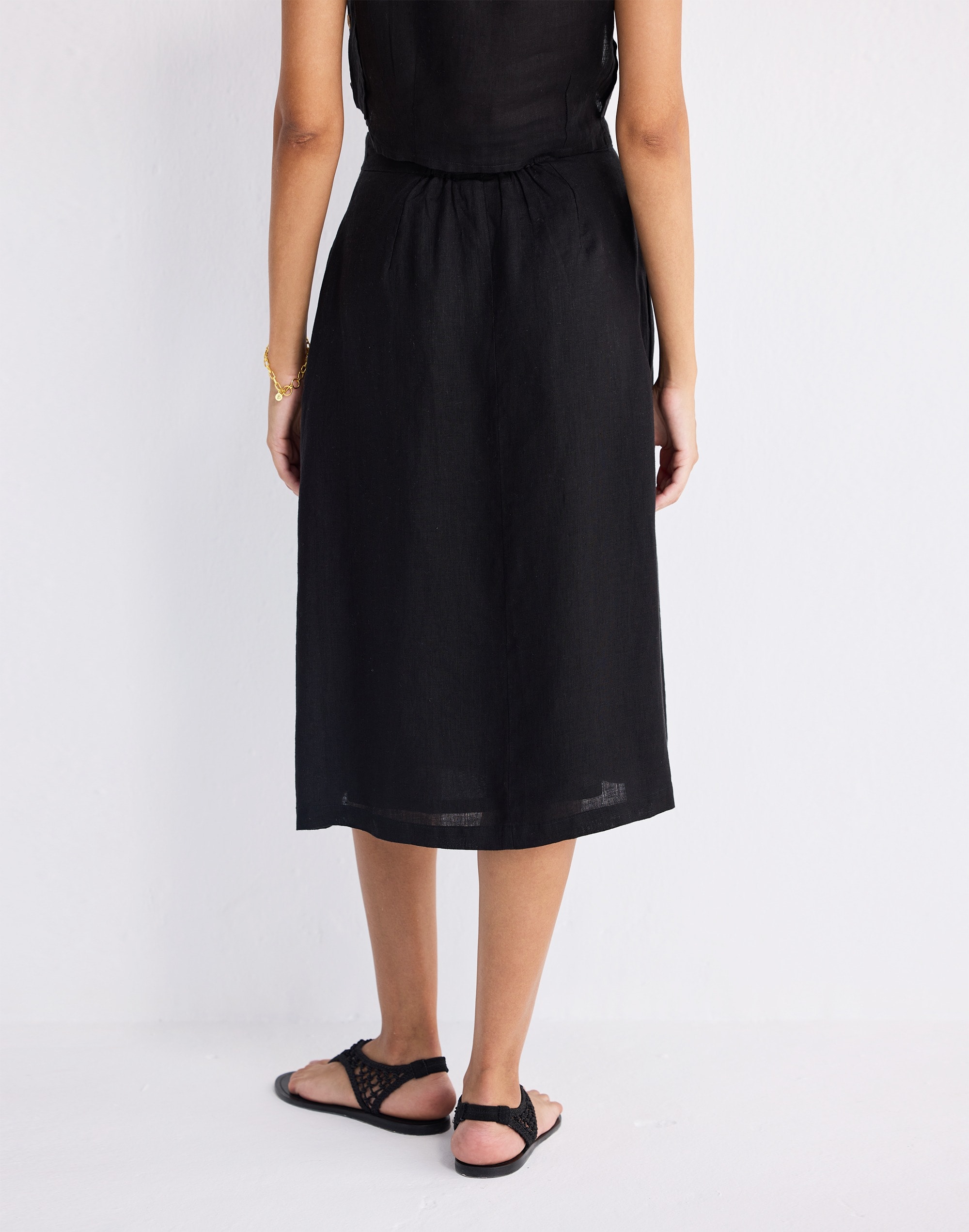 Reistor® Overlap Midi Skirt 100% Black Hemp | Madewell