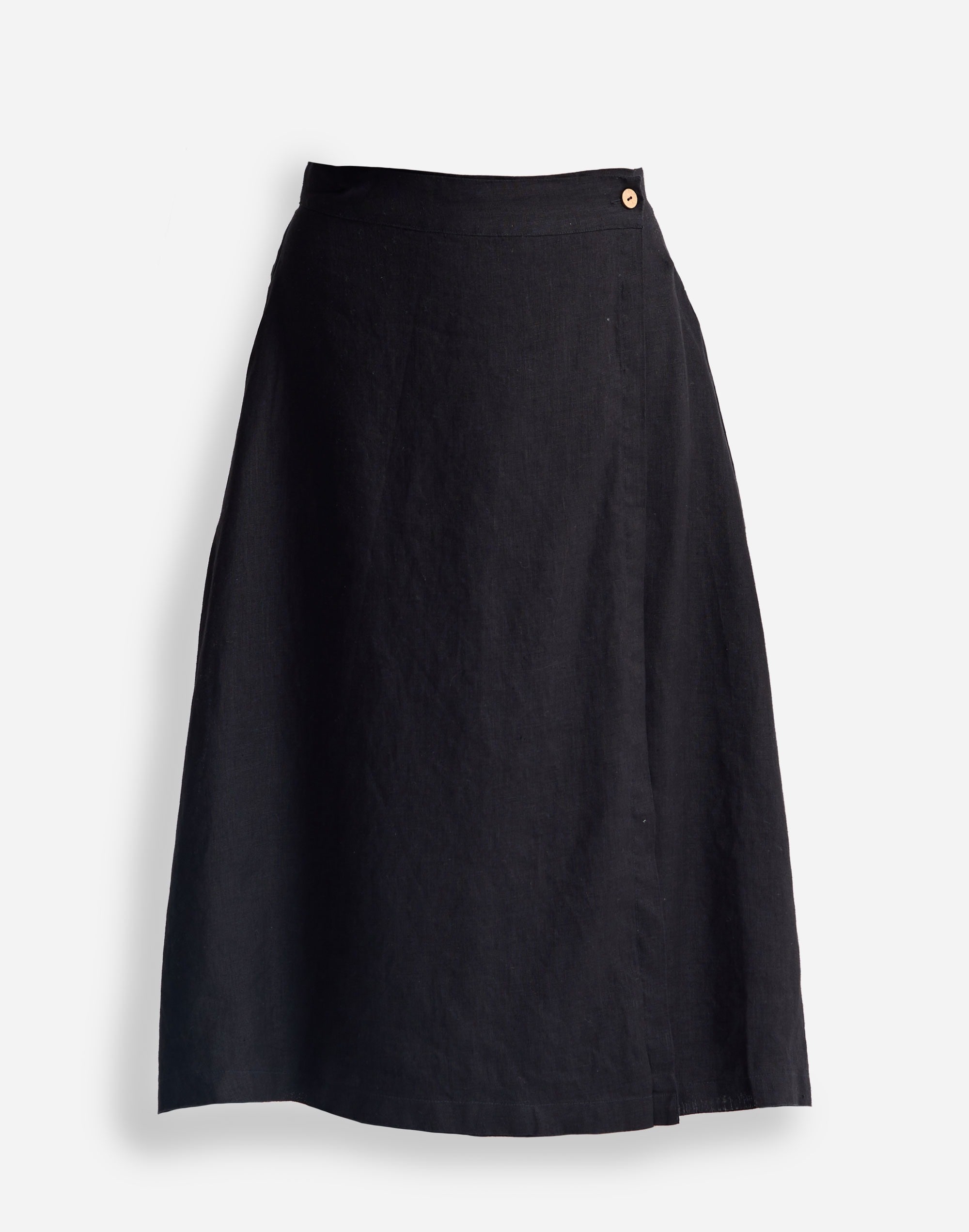 Reistor® Overlap Midi Skirt 100% Black Hemp