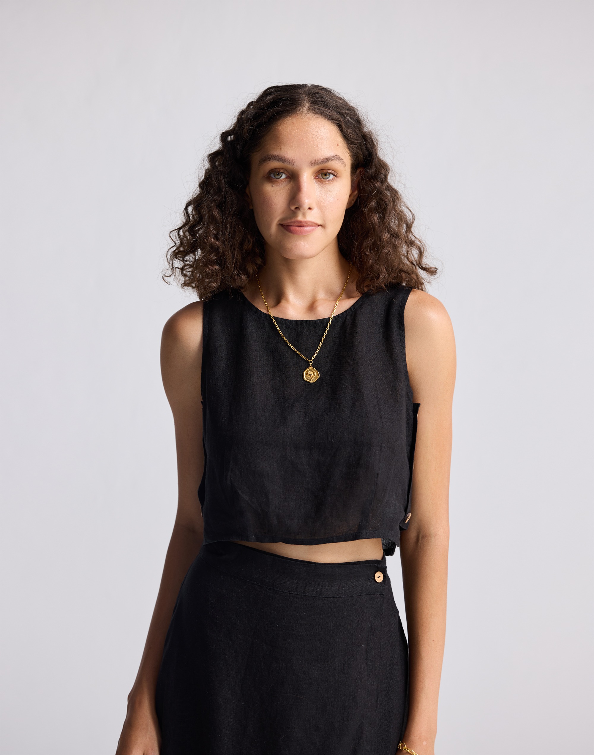 Reistor® Boxy Crop Top 100% Black Hemp | Madewell