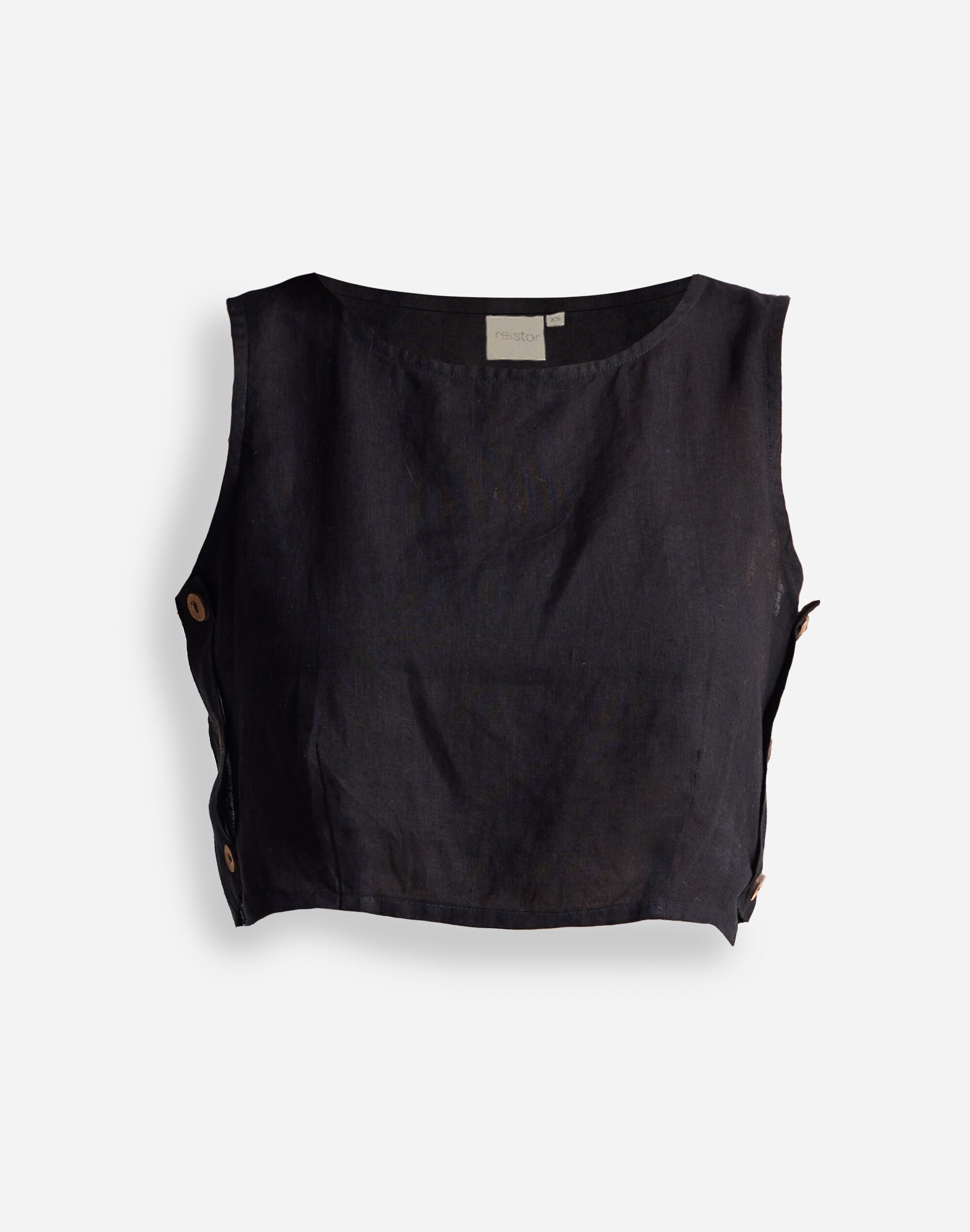 Reistor® Boxy Crop Top 100% Black Hemp