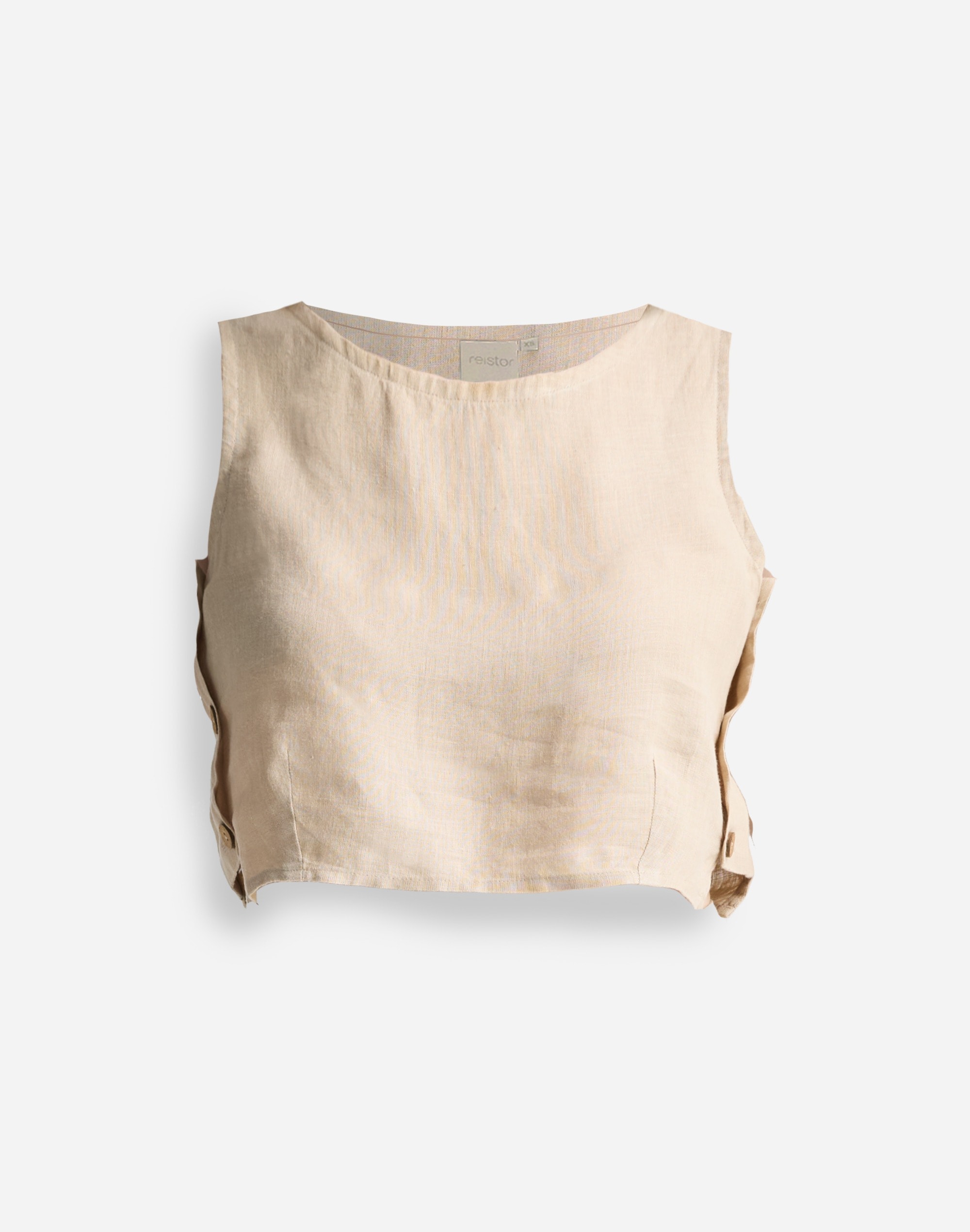 Reistor® Boxy 100% Hemp Crop Top Neutral Beige