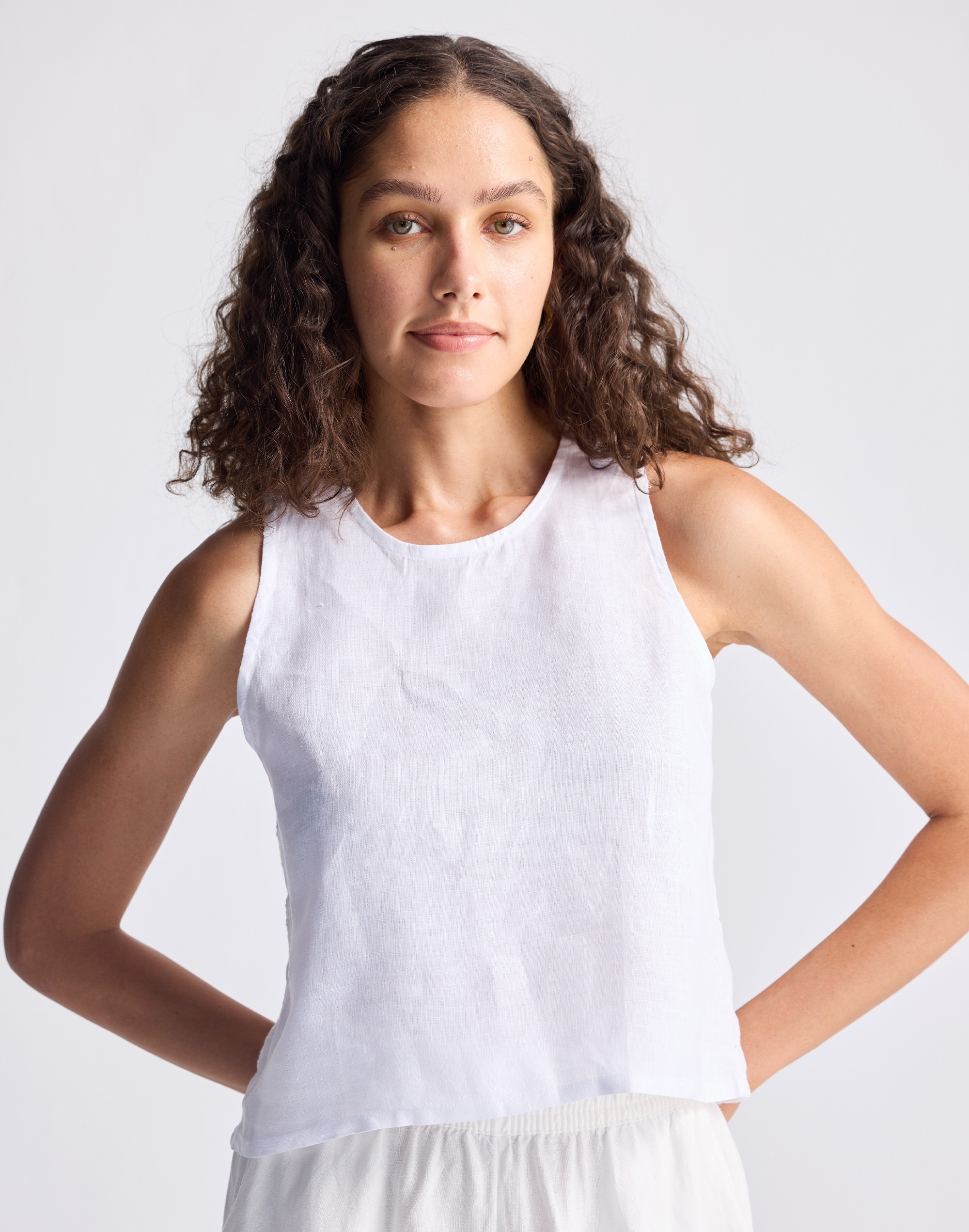 Reistor® Button Back 100% Hemp White Embroidered Crop Top | Madewell