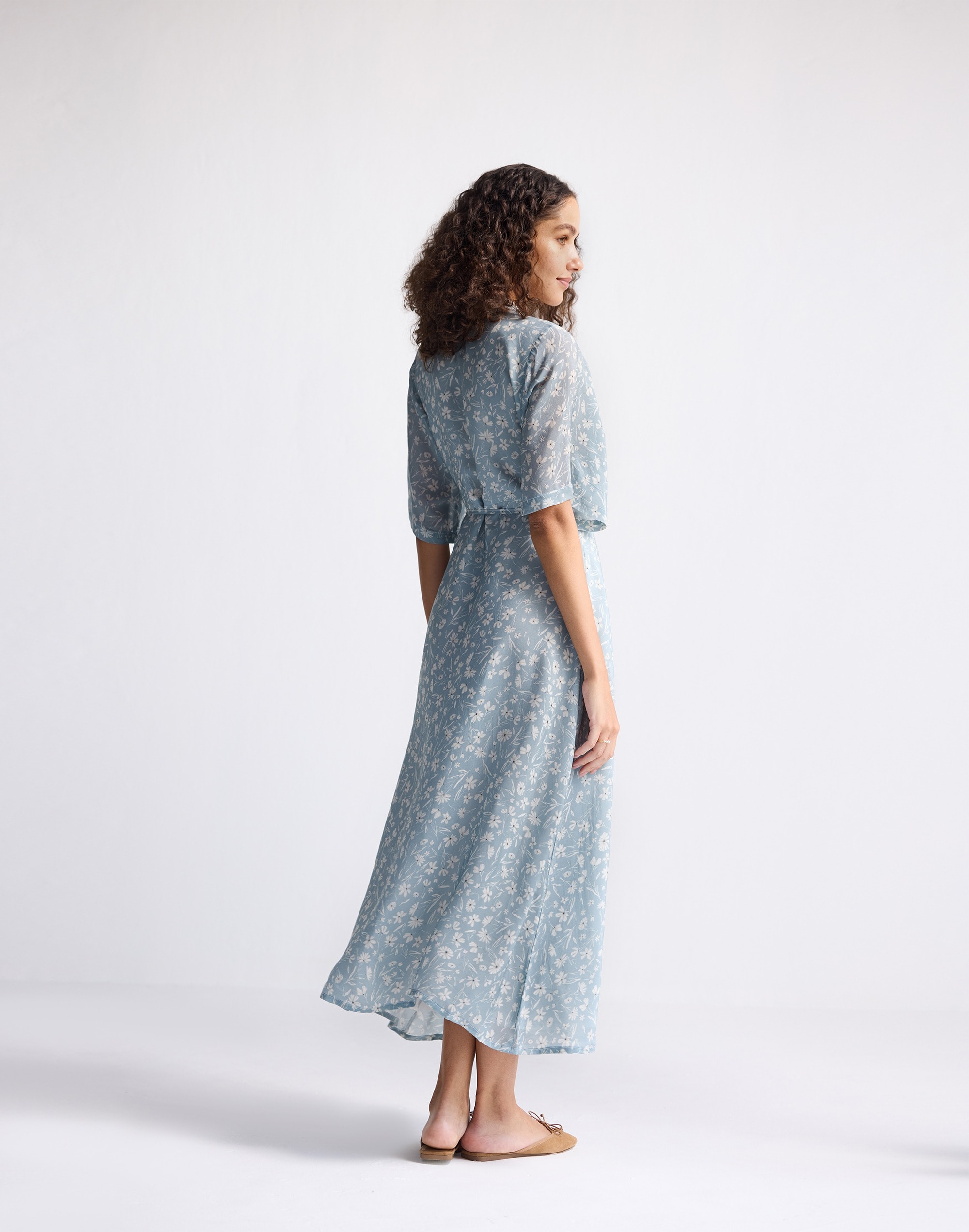 Reistor® Maxi Wrap Dress Light Blue Florals | Madewell