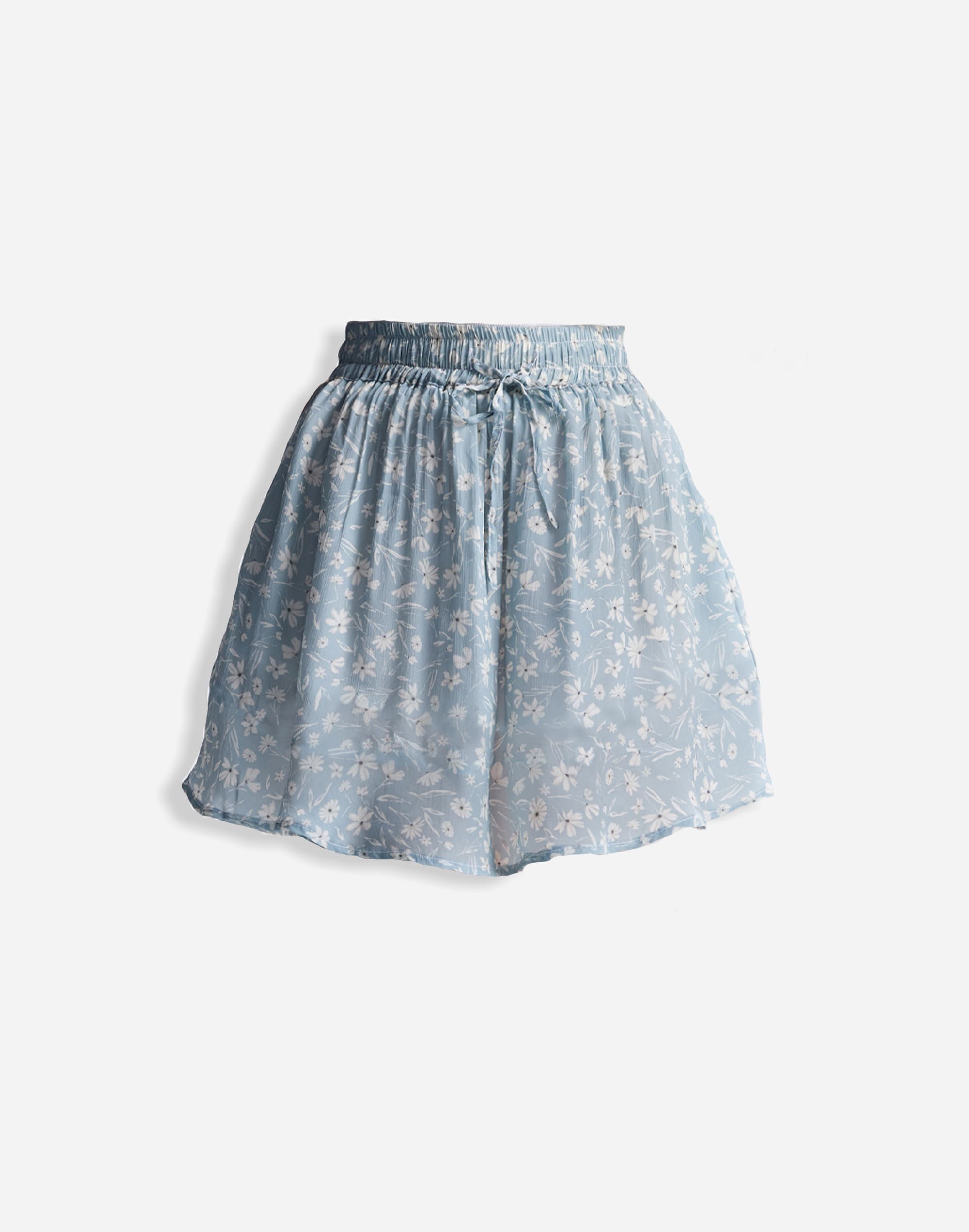 Reistor® Drawstring Short Skirt Light Blue Florals | Madewell